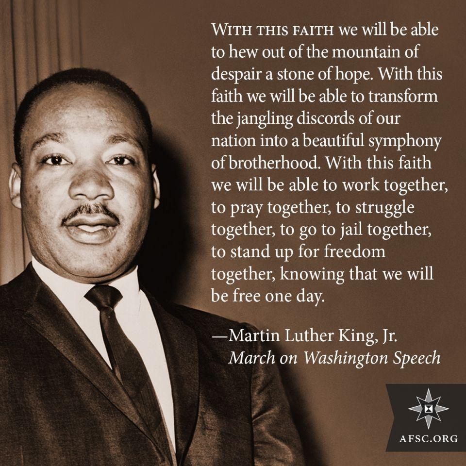 Rev. Martin Luther King Jr. social media image. American Friends