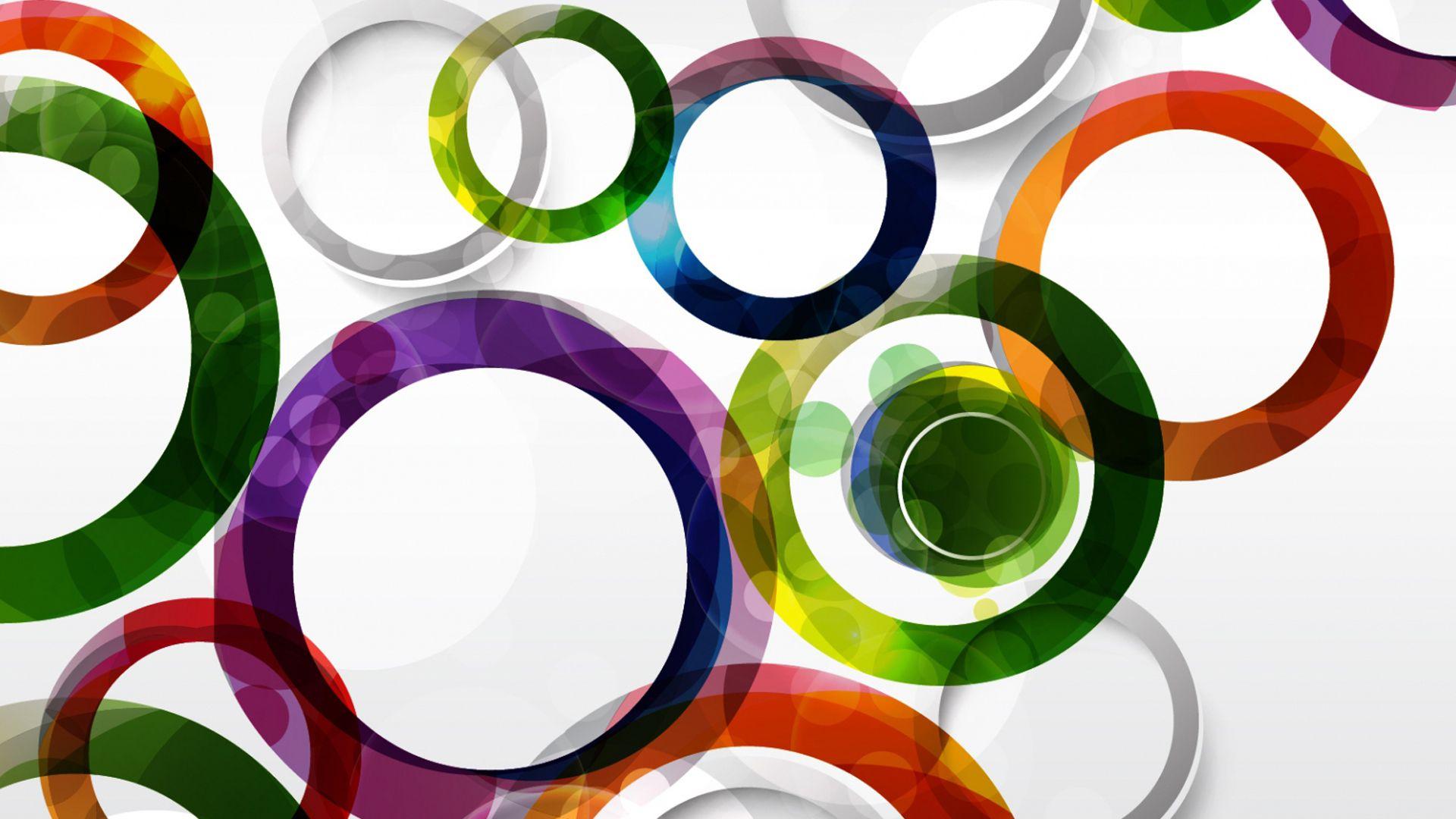 Abstract Circles Multicolor Ink Rings Shapes Vector Art Vectors