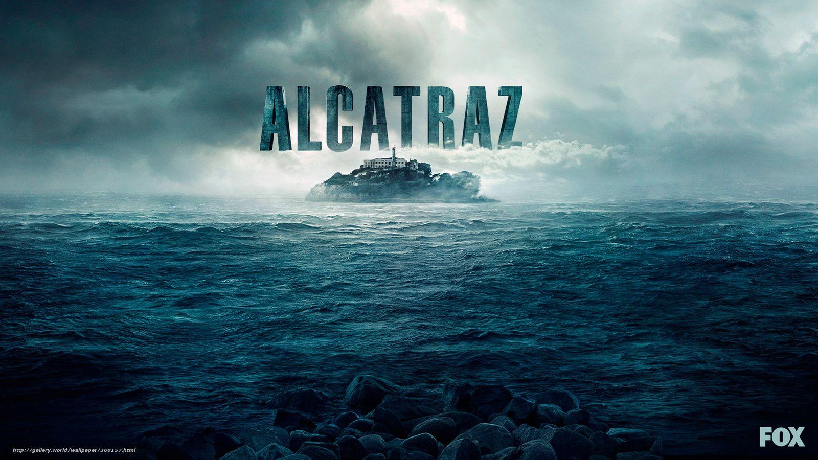 Download wallpaper Alcatraz, island, ocean, sky free desktop