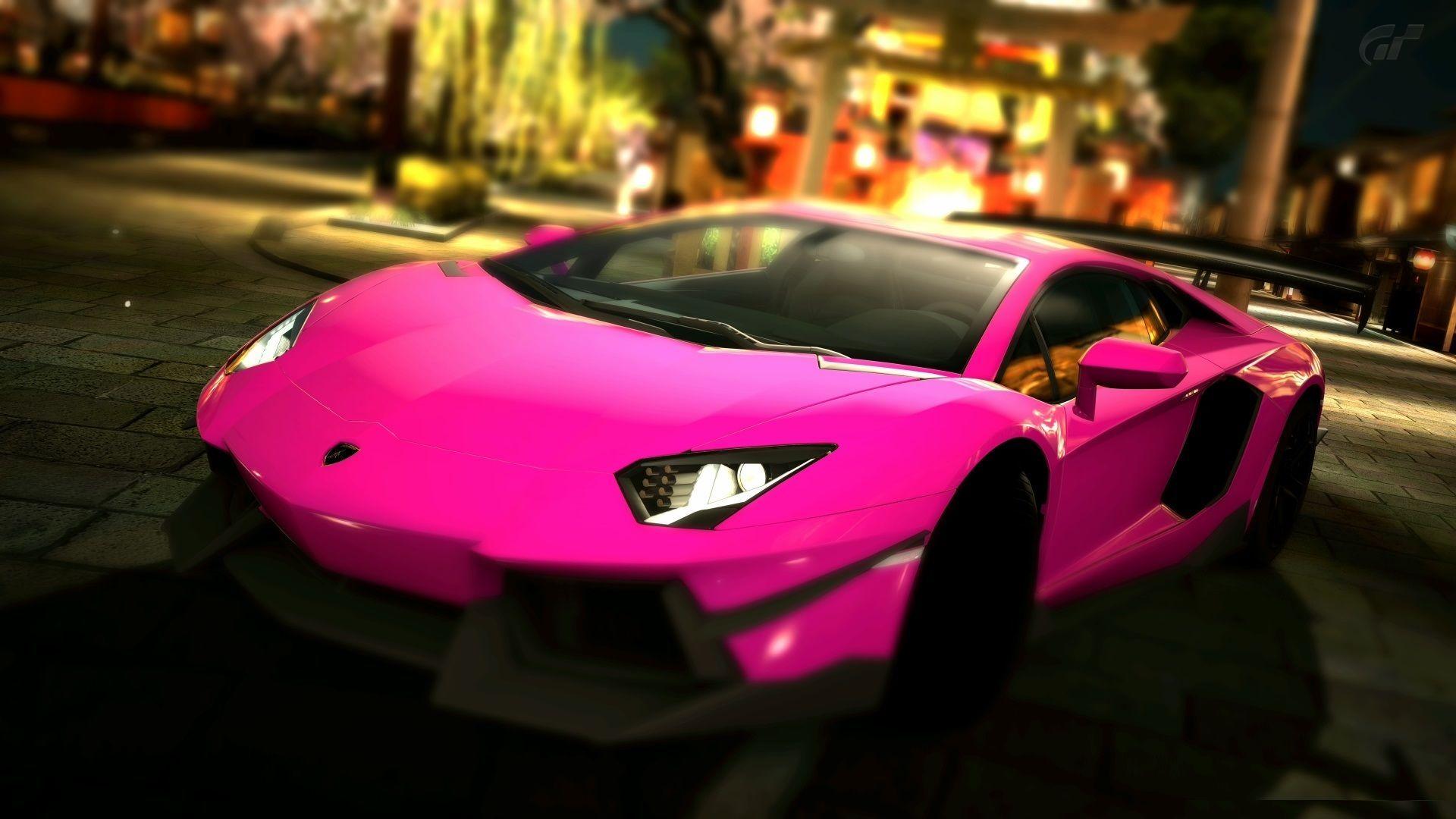 Lamborghini Lamborghini Aventador pink color model car wallpaper