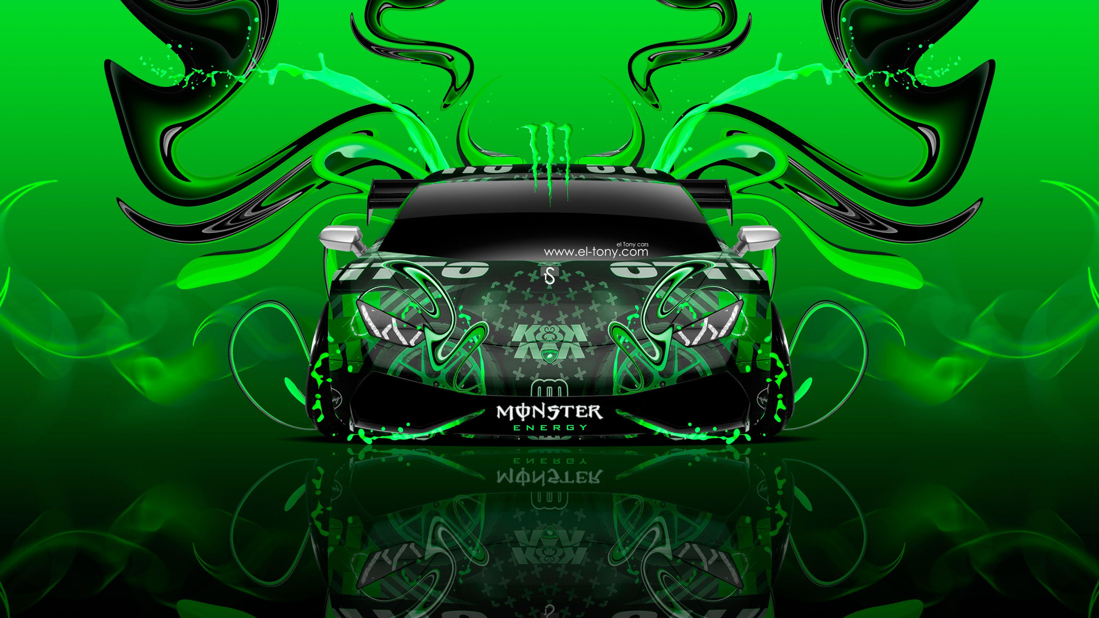 Monster Energy Lamborghini Huracan Front Super Plastic Car 2015