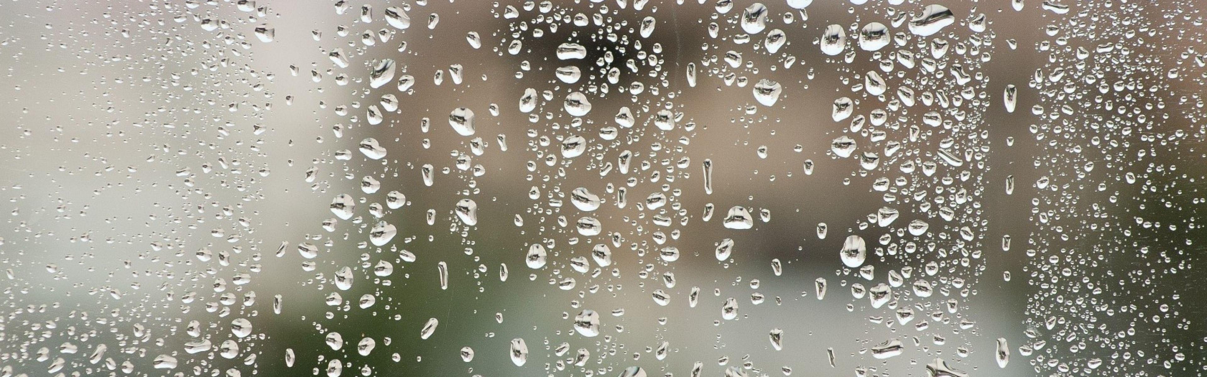 rain water drops rain on glass HD wallpaper