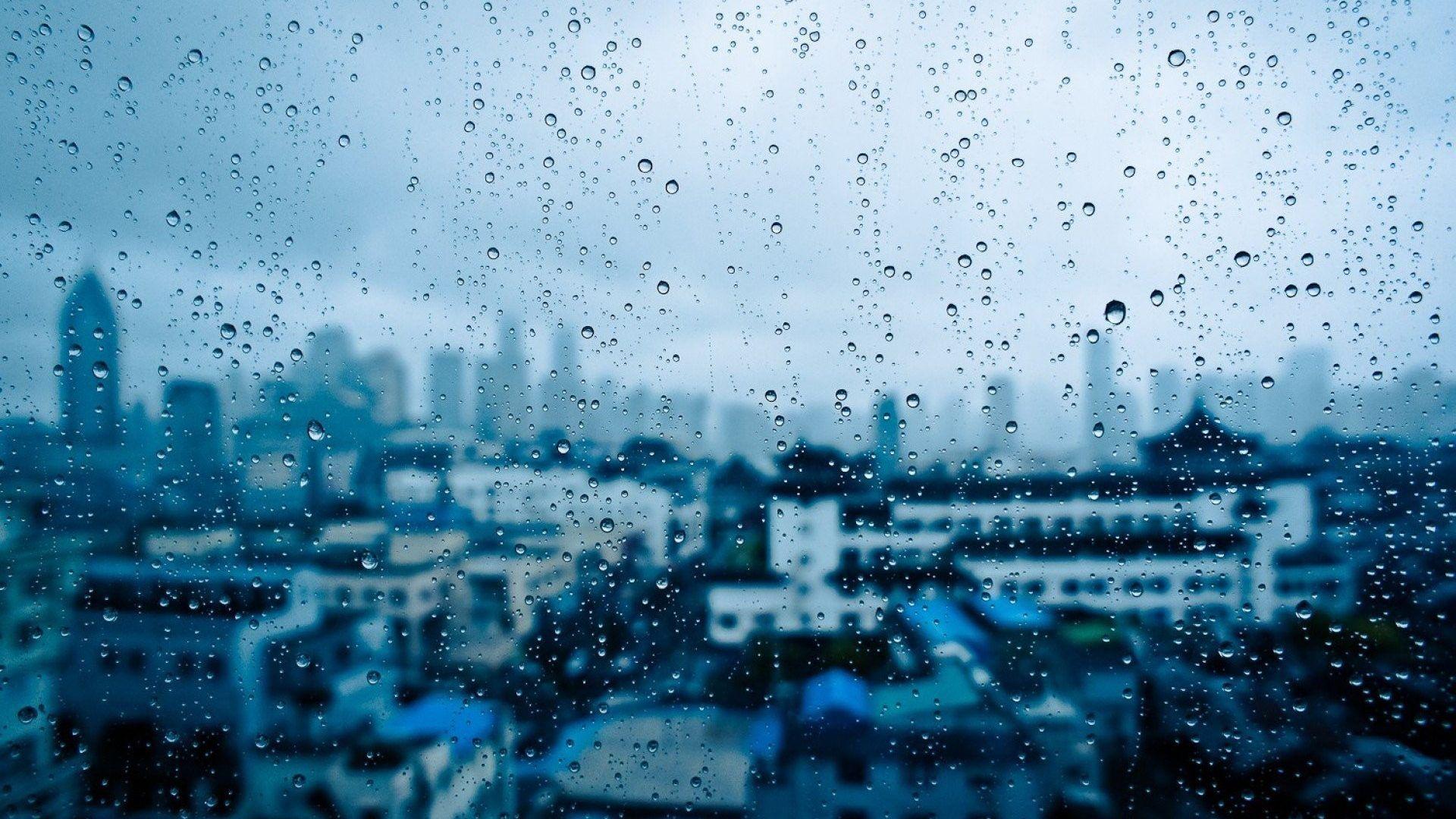 Nature: Water Drops Glass Window Panes Cities Rain New Nature