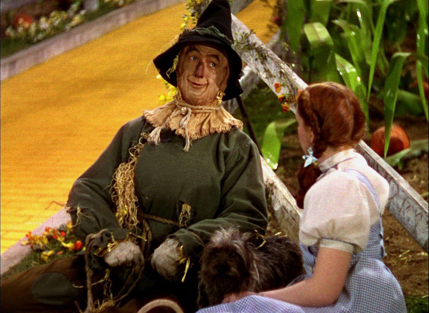 scarecrow with a gun in wizard of oz