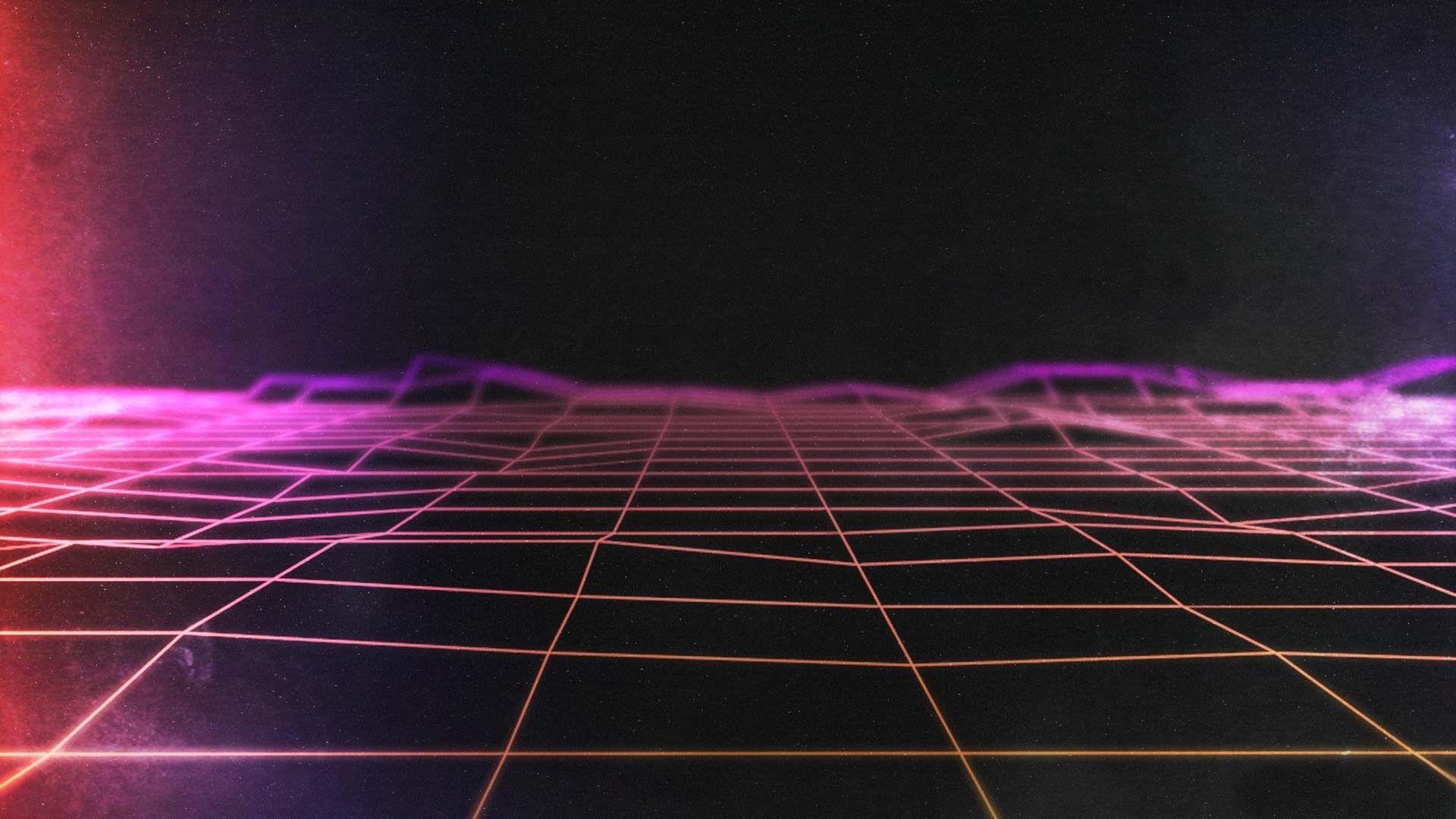 neon, #synthwave, #grid, #lines, #Retro style. Wallpaper No