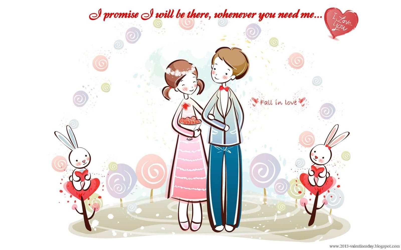 Free Love Cartoon Couple Wallpaper, Download Free Clip Art, Free