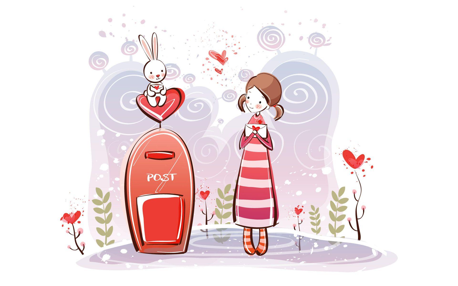 Cute Cartoon Love Couple Wallpaper. Free Download Clip Art. Free