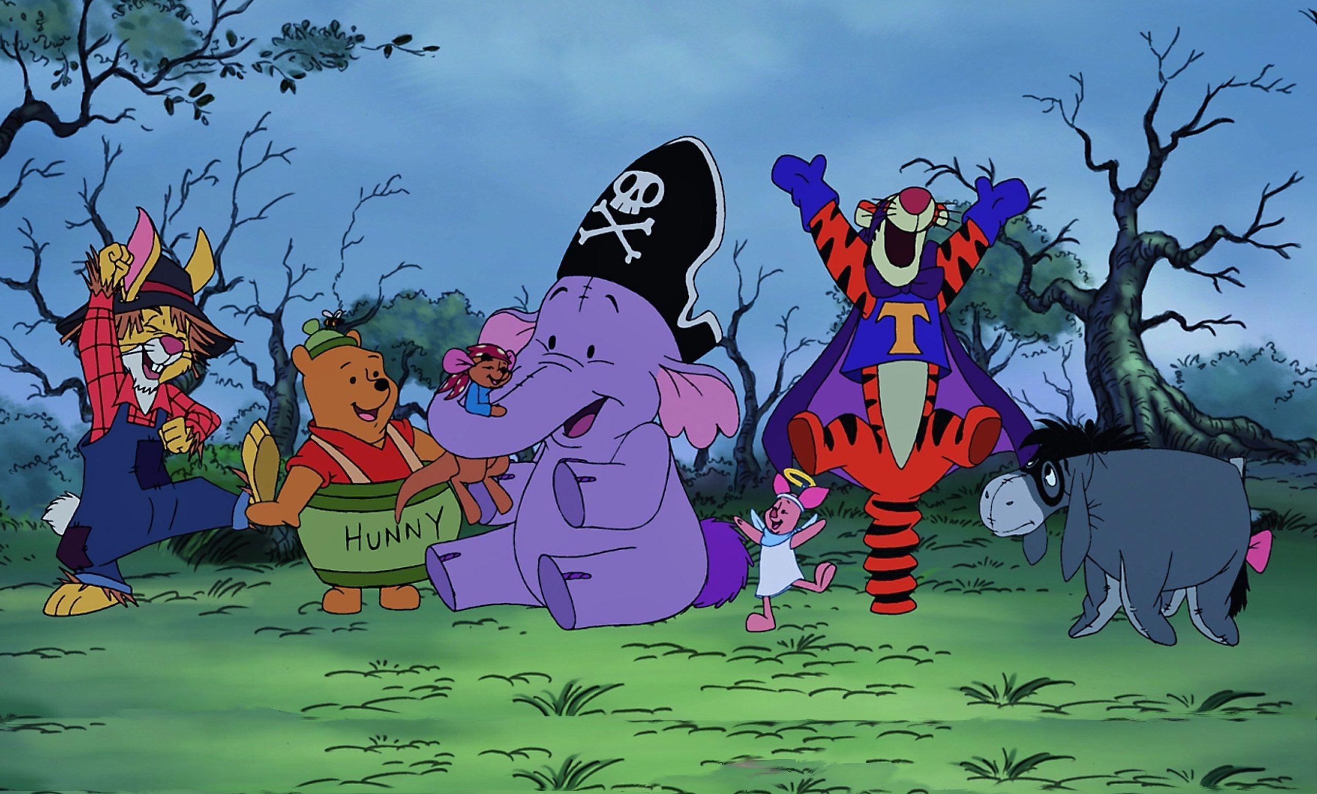 Winnie The Pooh And Friends Printable Halloween Wallpaper Greeting