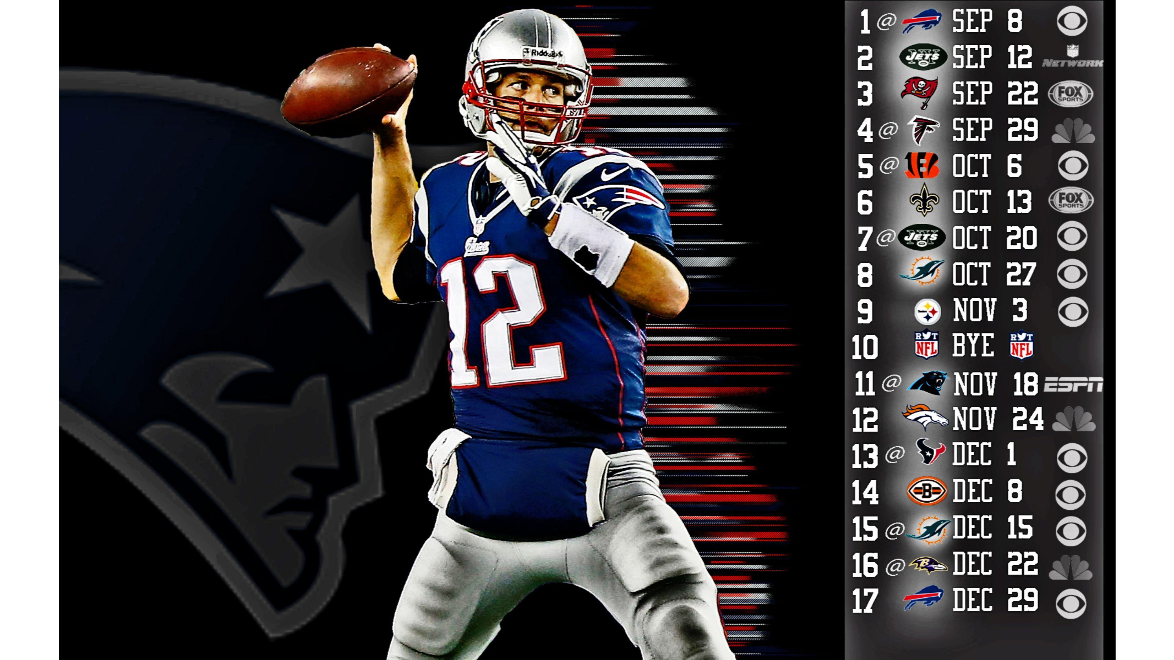Schedule Patriots Tom Brady 4K Wallpaper. Free 4K Wallpaper