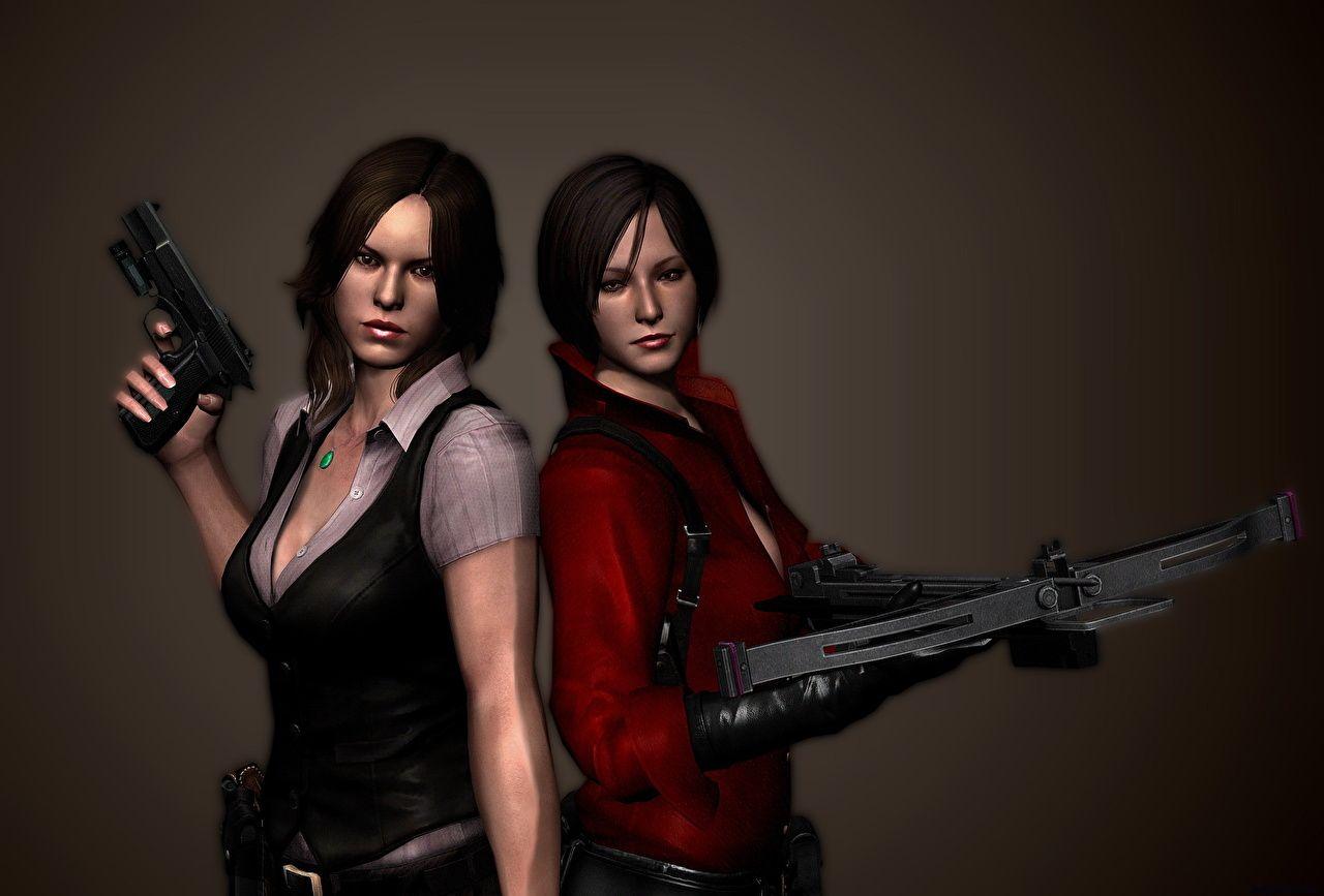 Wallpaper Resident Evil 6 Pistols Crossbow Ada Wong, Helena Harper