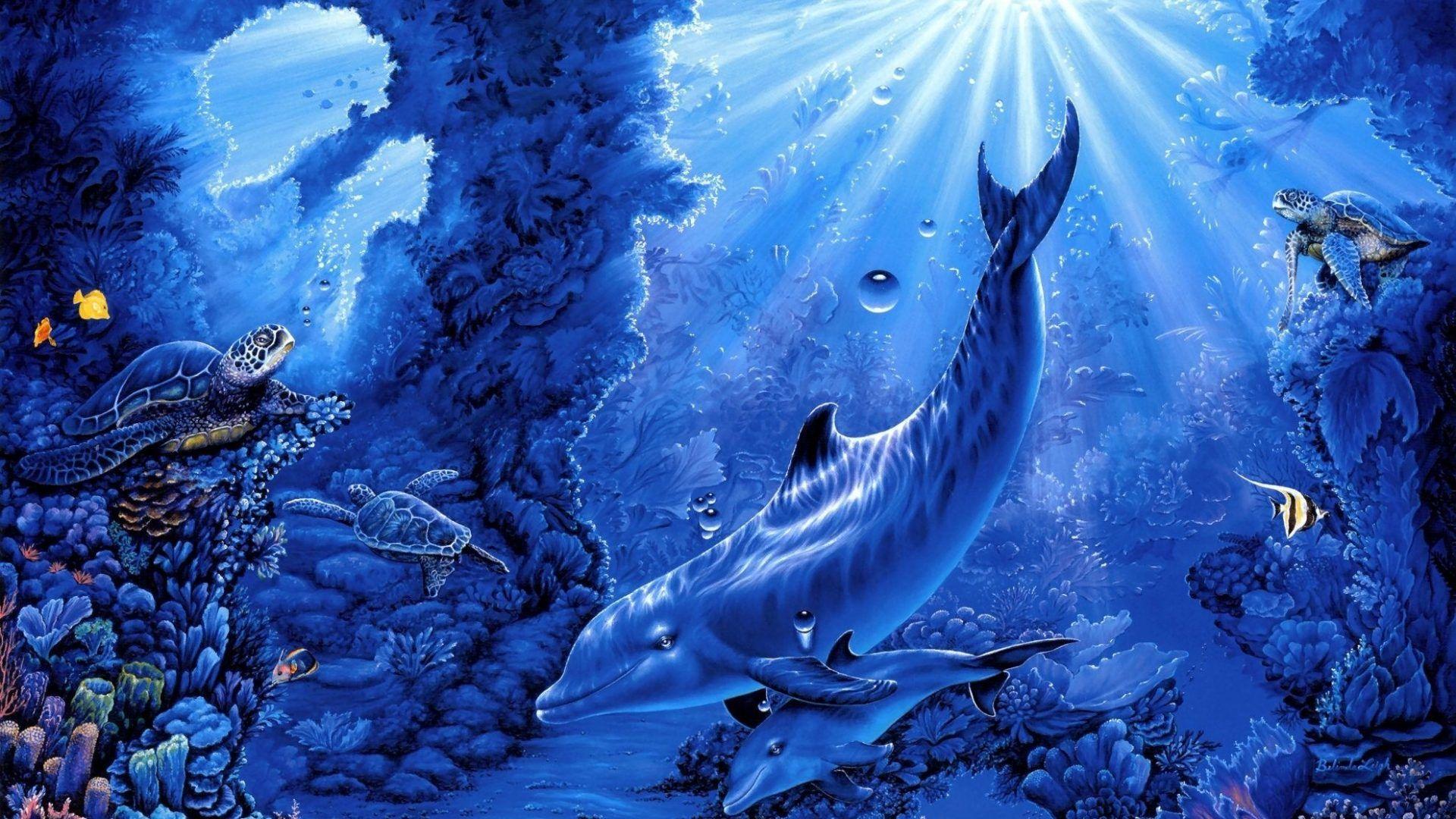 Dolphins Tag wallpaper: Diving Mammals Dolphins Background