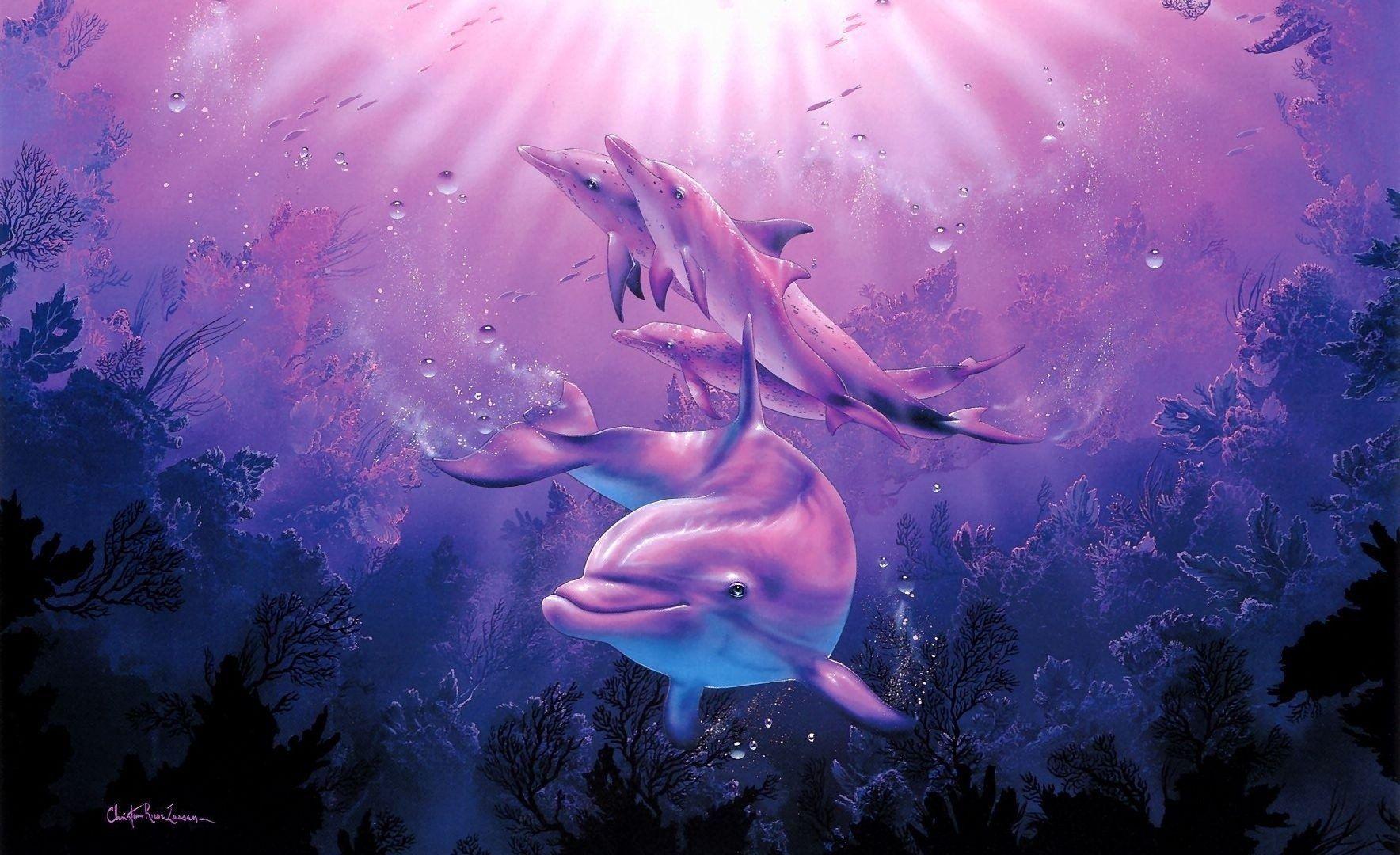 Animals: Corals Lassen Riese Fantasy Christian Dolphin Underwater
