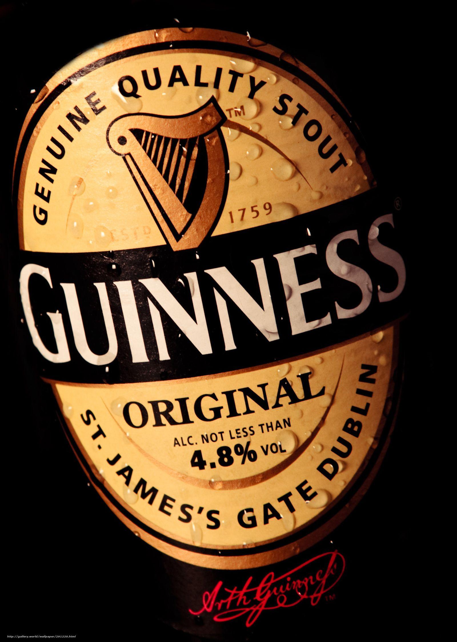 Download wallpaper Guinness, beer, label free desktop wallpaper