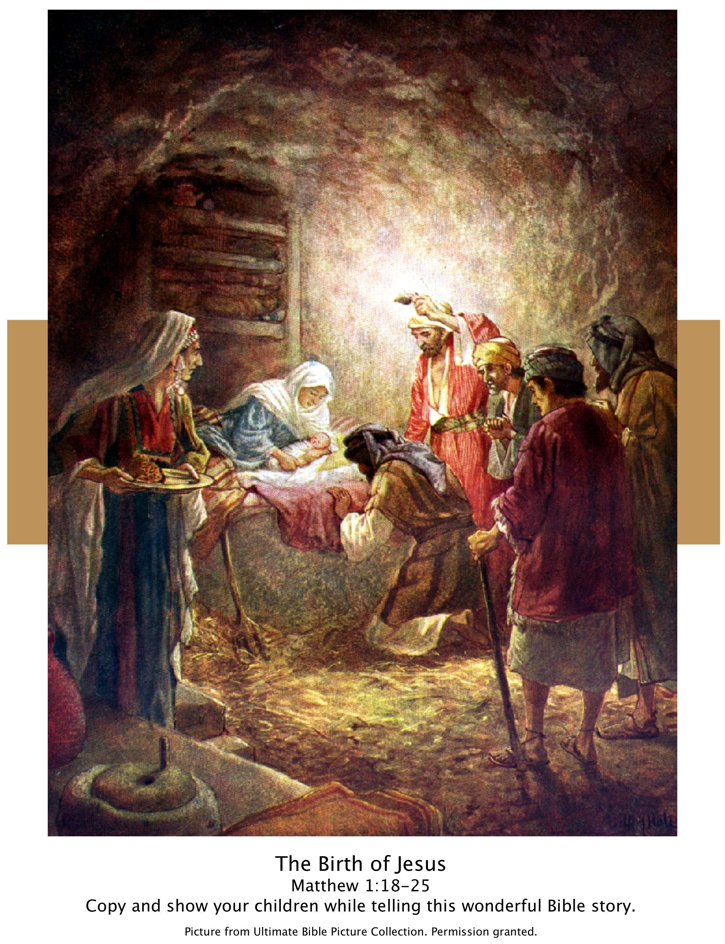 Bible Story Picture Of The Birth Of Jesus From Matthew 1:18 25
