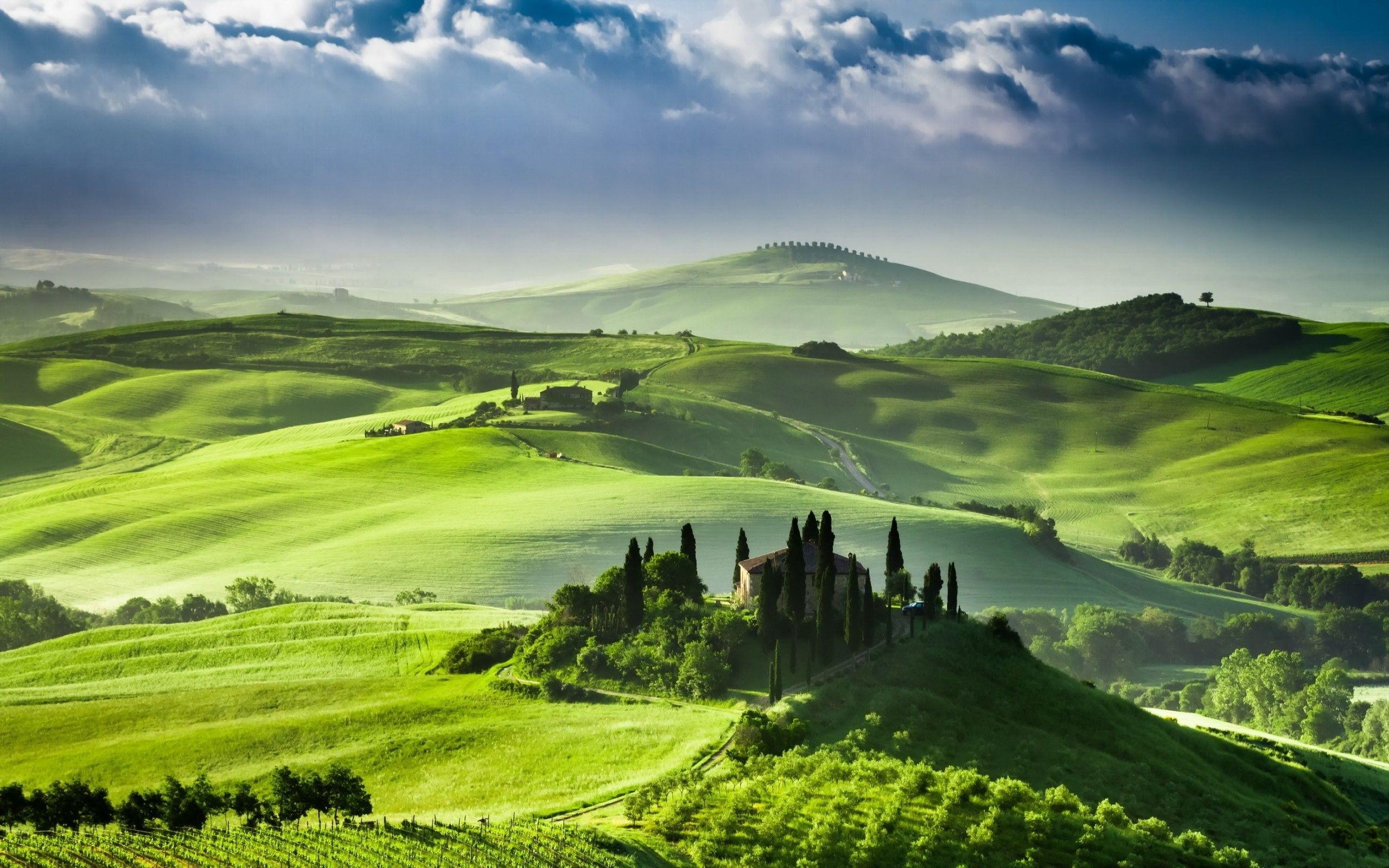 Green Valleys Landscape. Photo and Desktop Wallpaper