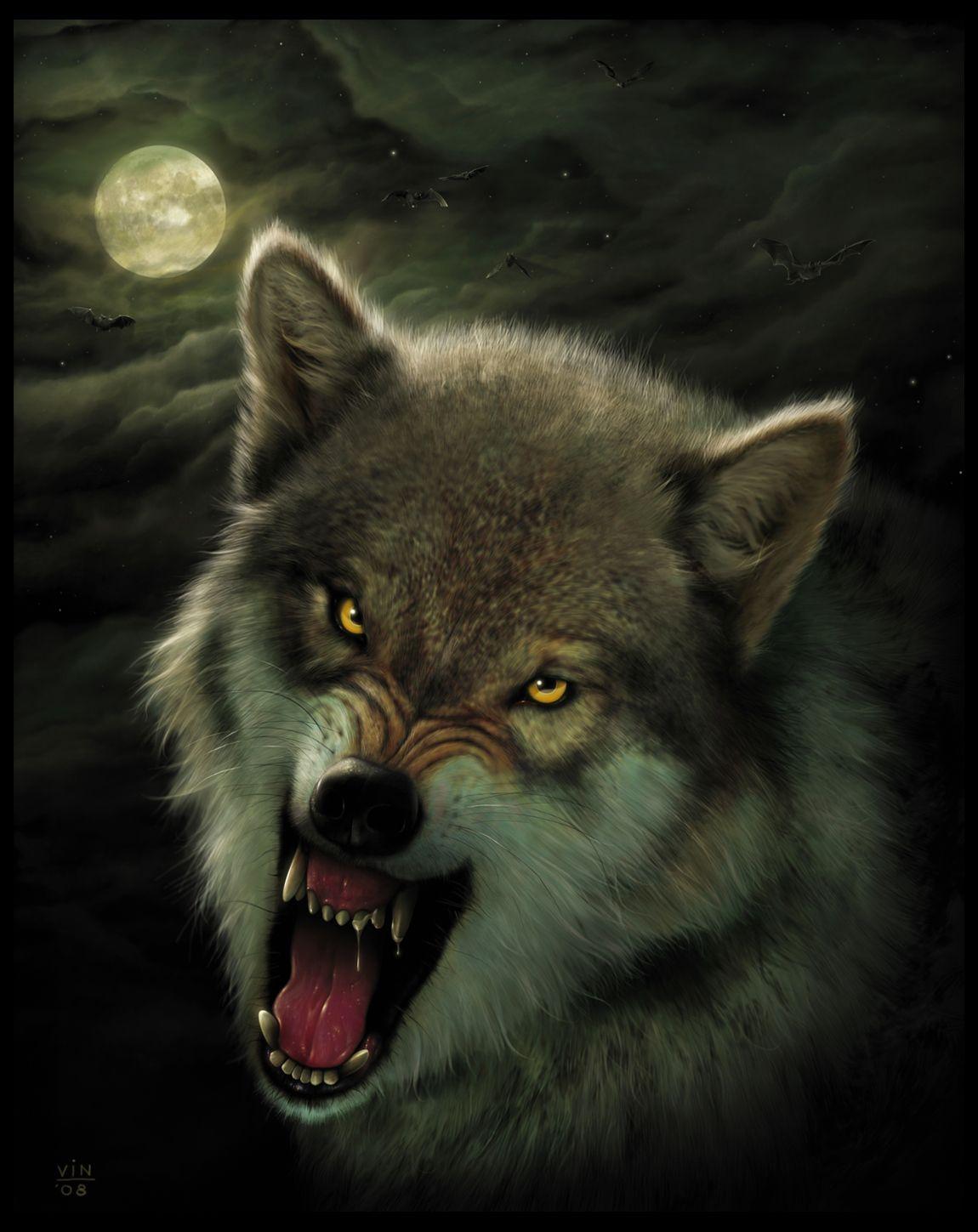 Fantasy Wolf Art. nightbreed wolf art by wallace digital art