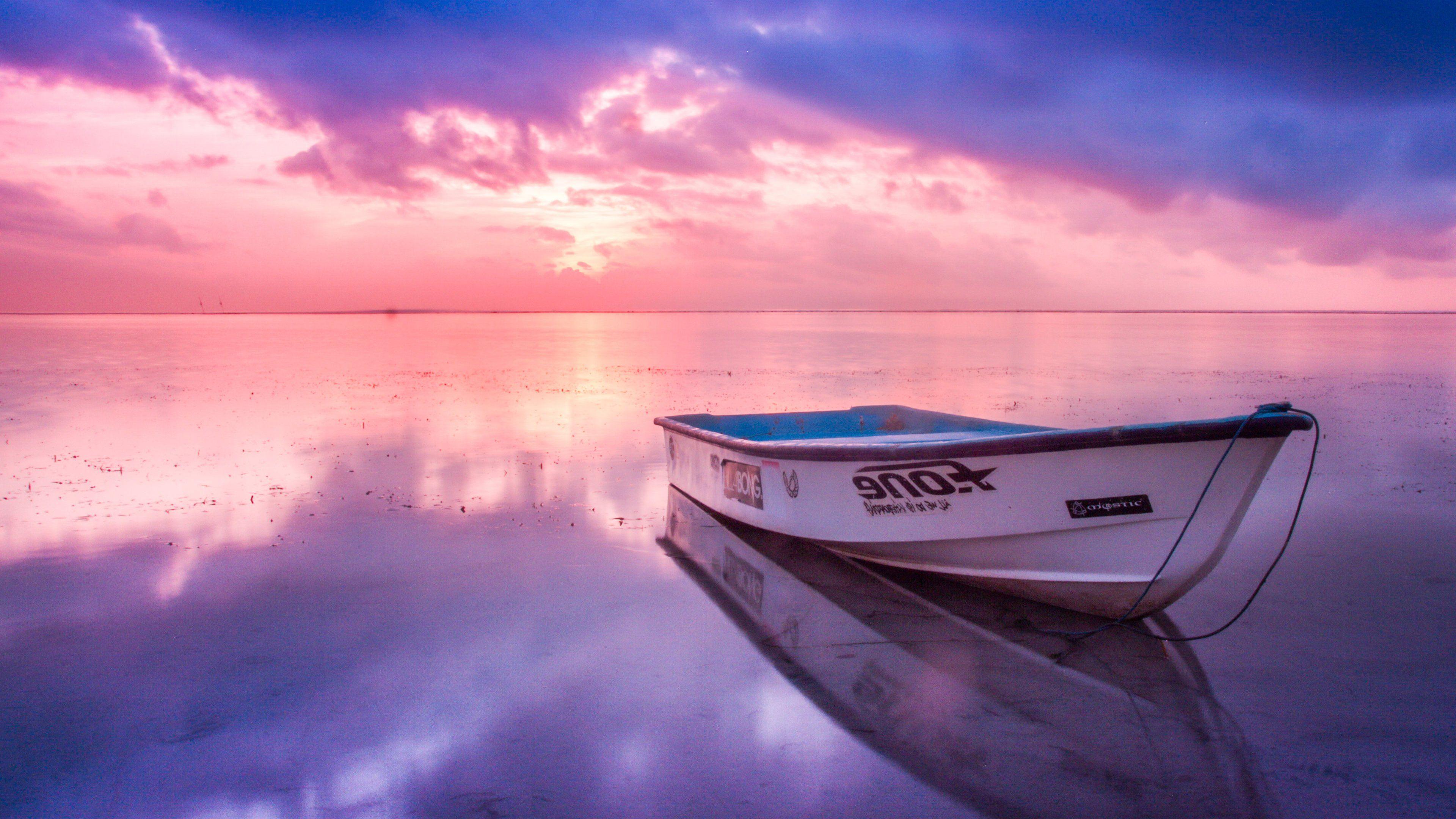 Boat in Sunrise Wallpaper, Android & Desktop