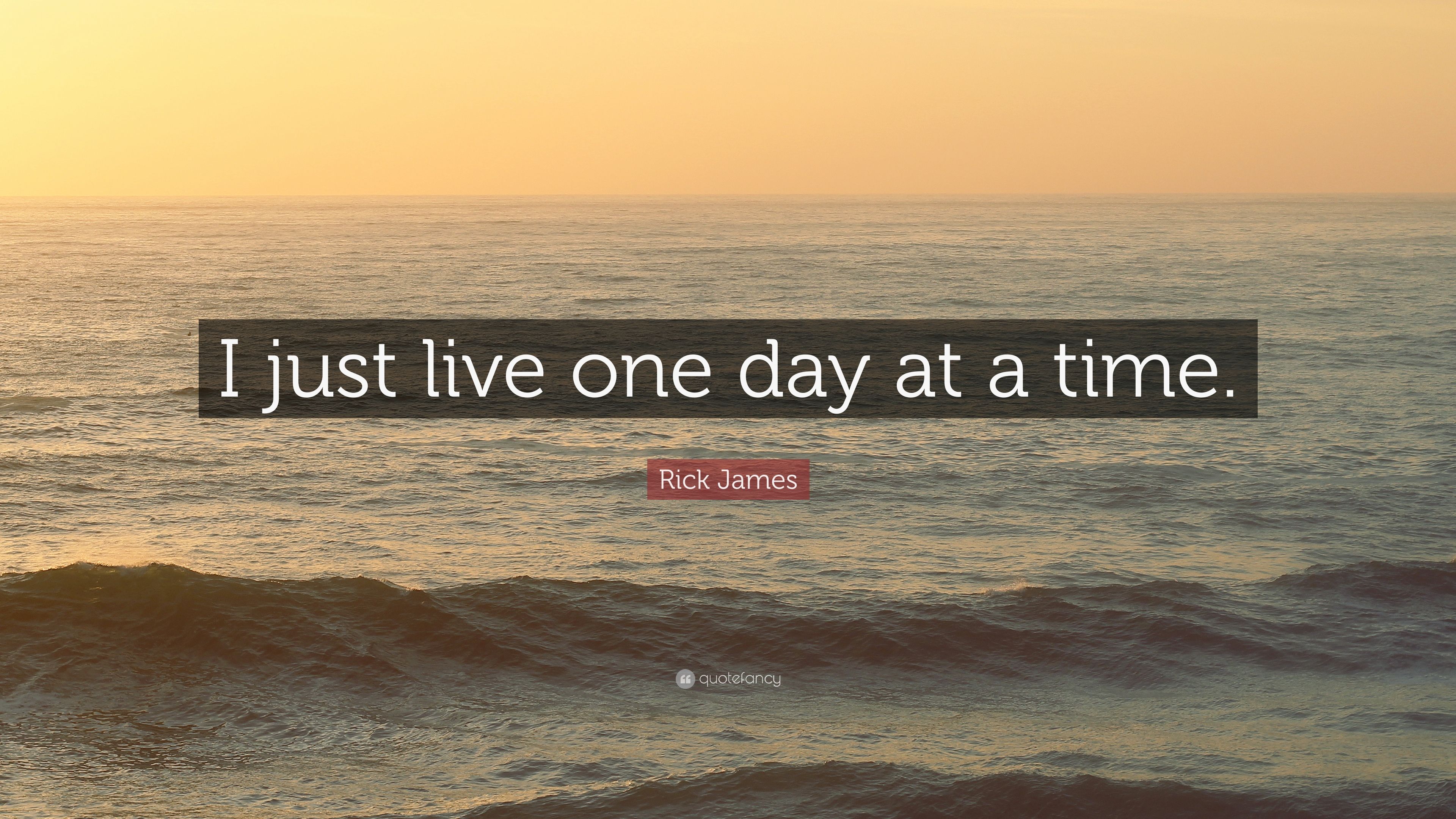 Rick James Quote: “I just live one day at a time.” 12 wallpaper