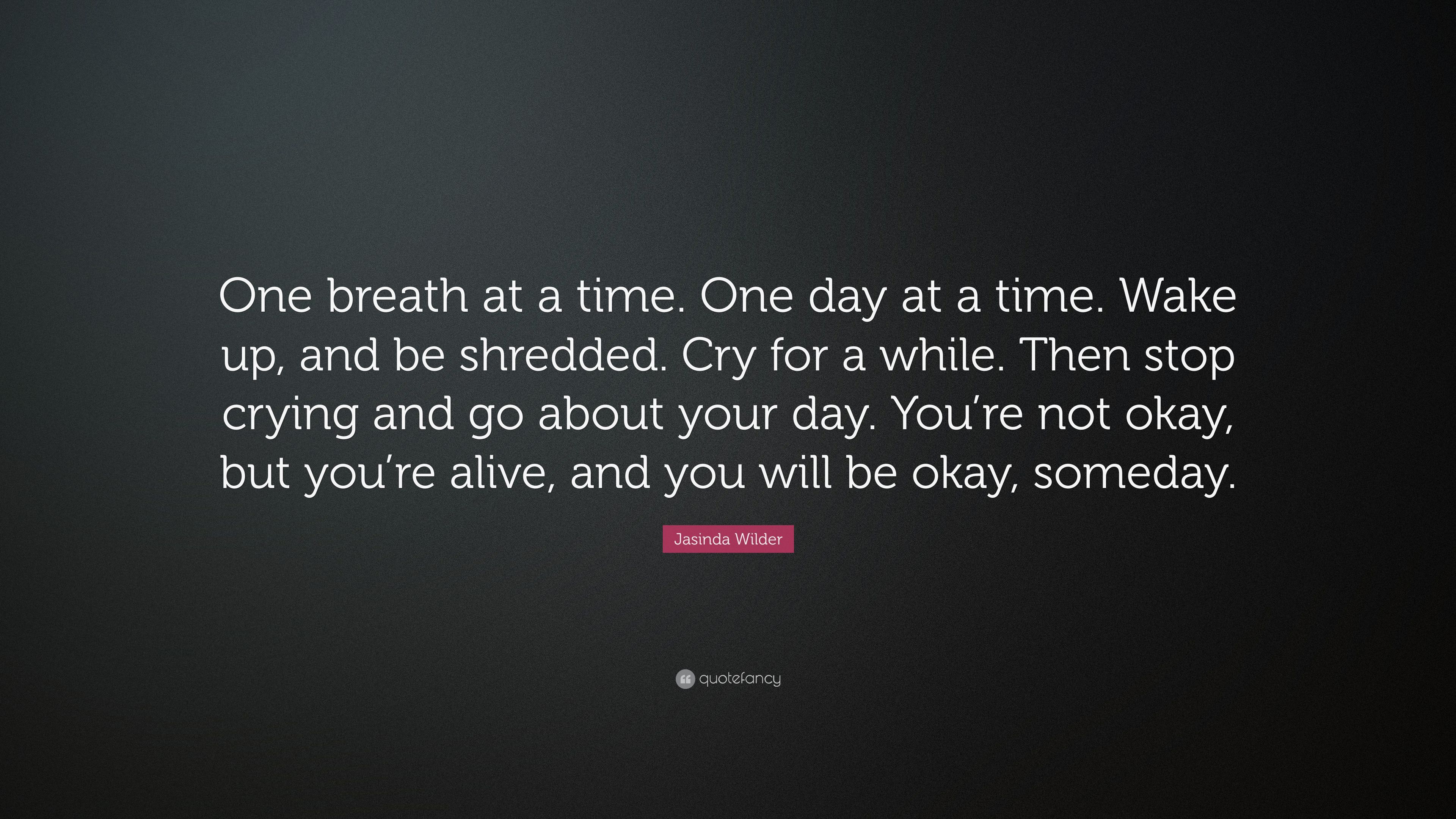 Jasinda Wilder Quote: “One breath at a time. One day at a time
