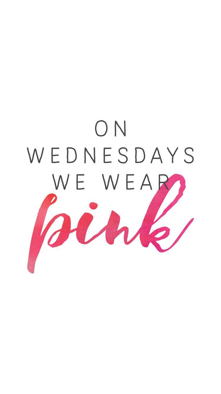 On wednesdays we wear pink, mean girls quotes, pink, watercolor