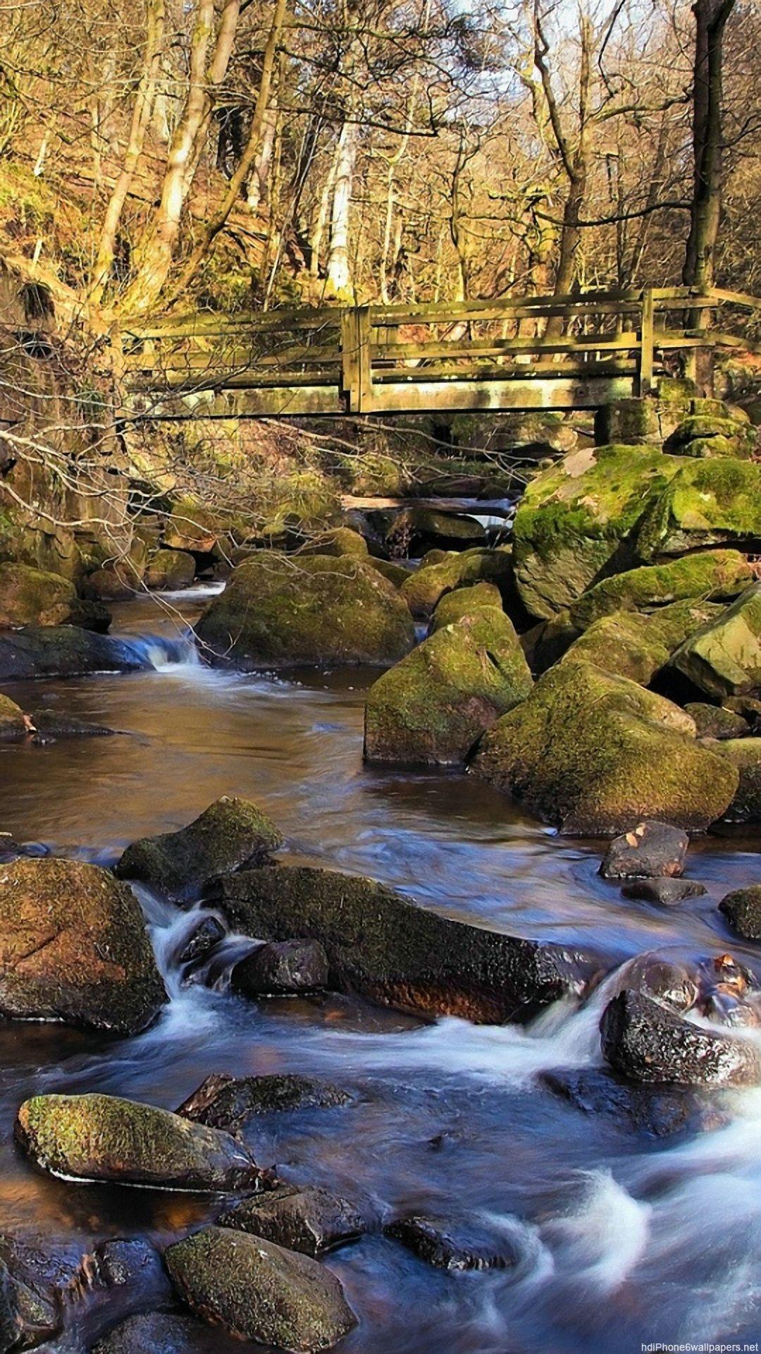 rock river bridge spring stream iPhone 6 wallpaper HD and 1080P 6