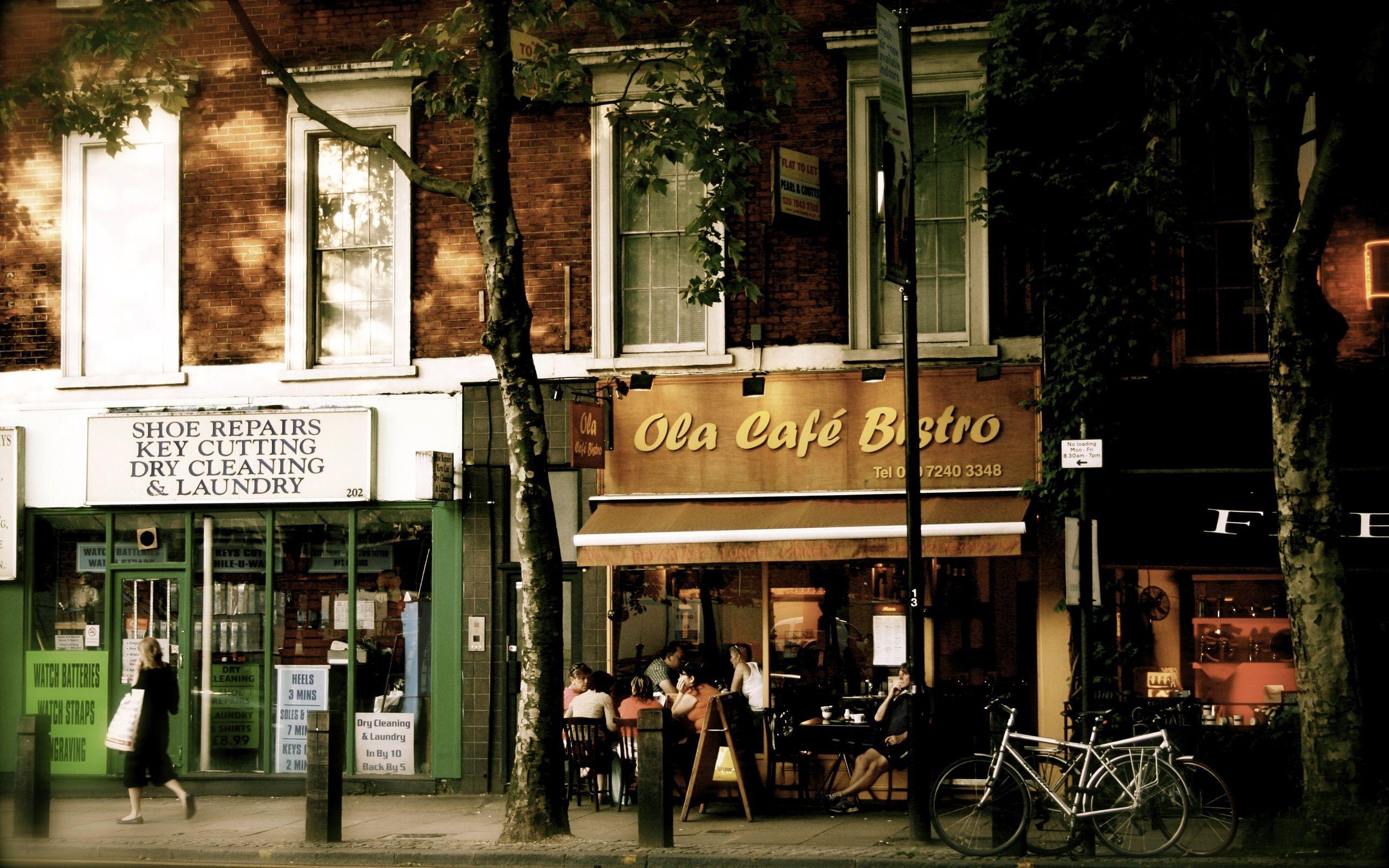 Urban Cafe Shop. Photo and Desktop Wallpaper