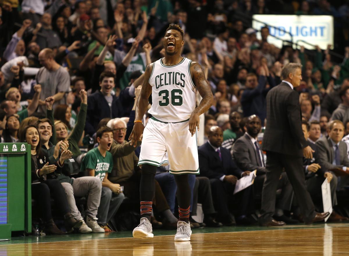 Boston, MA - 2 15 2017 Marcus Smart Reacts After