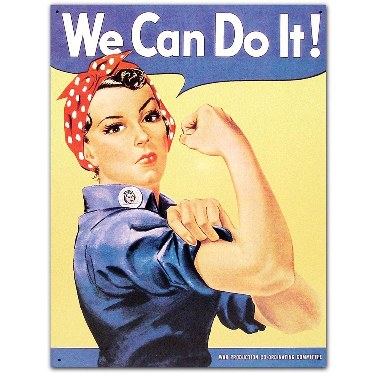 Rosie the Riveter We Can Do It Tin Sign. Patriotic Decor