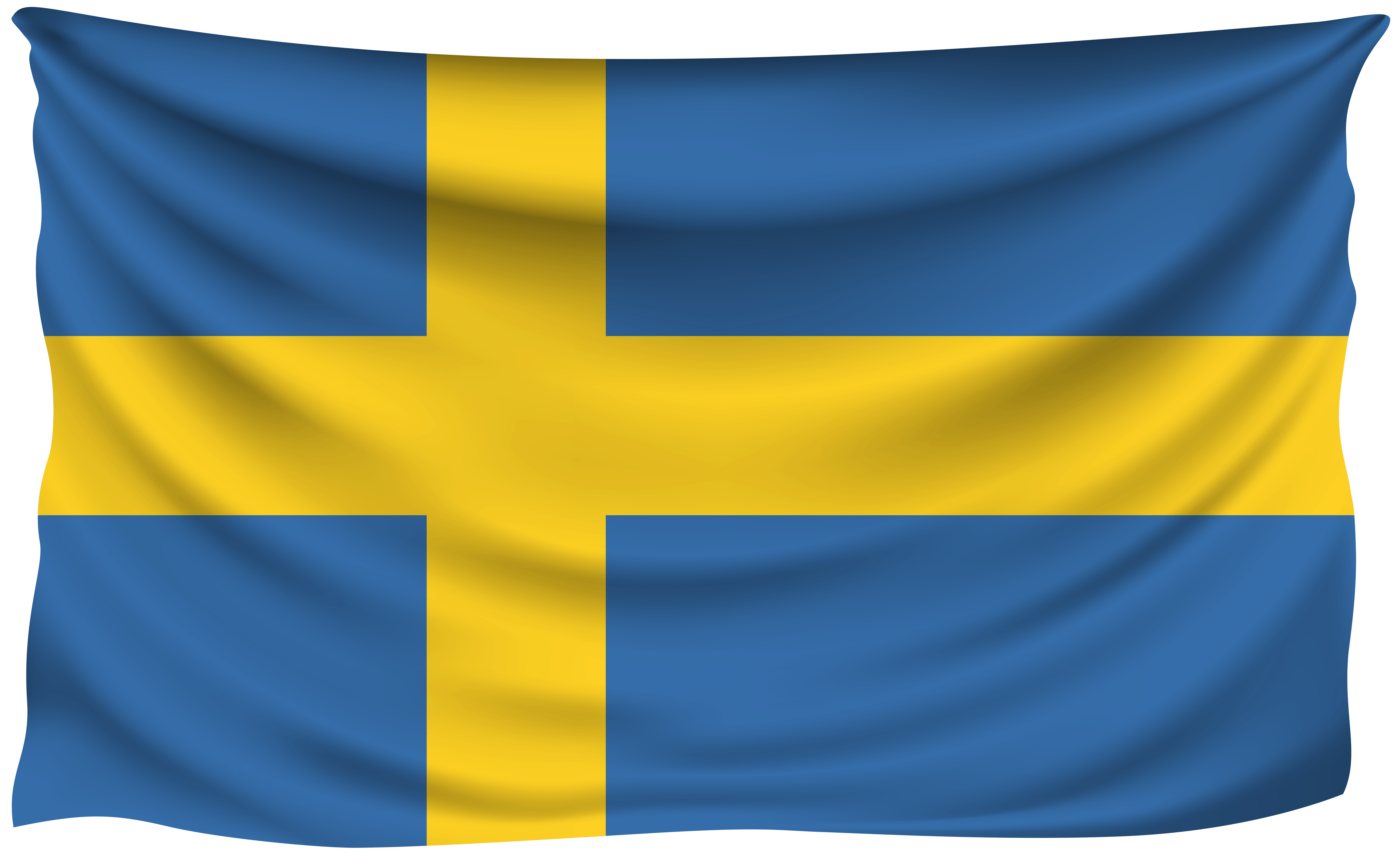 Sweden Wrinkled Flag Quality Image