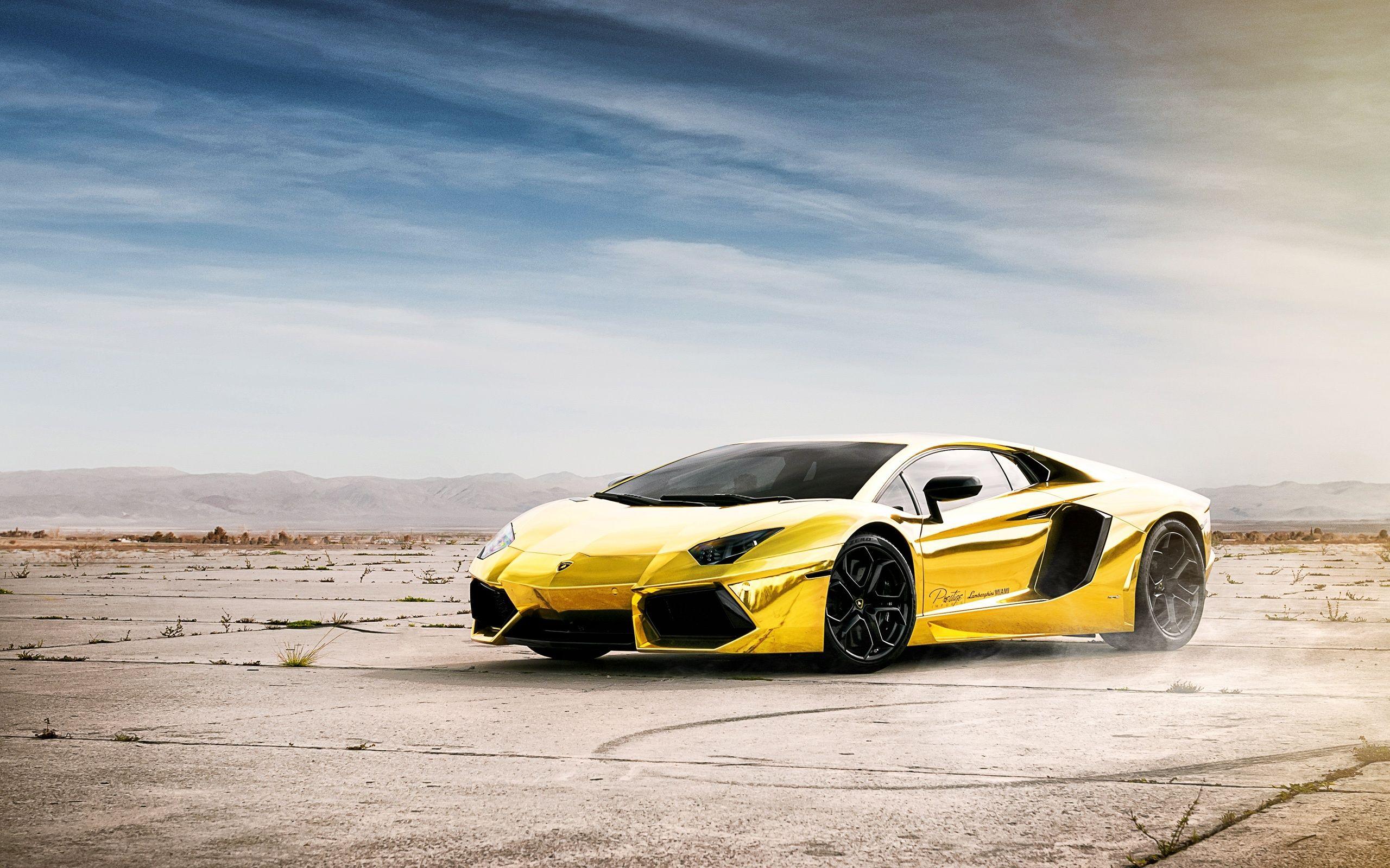 Lamborghini Aventador LP700 4 Gold Color Wallpaper. Cars