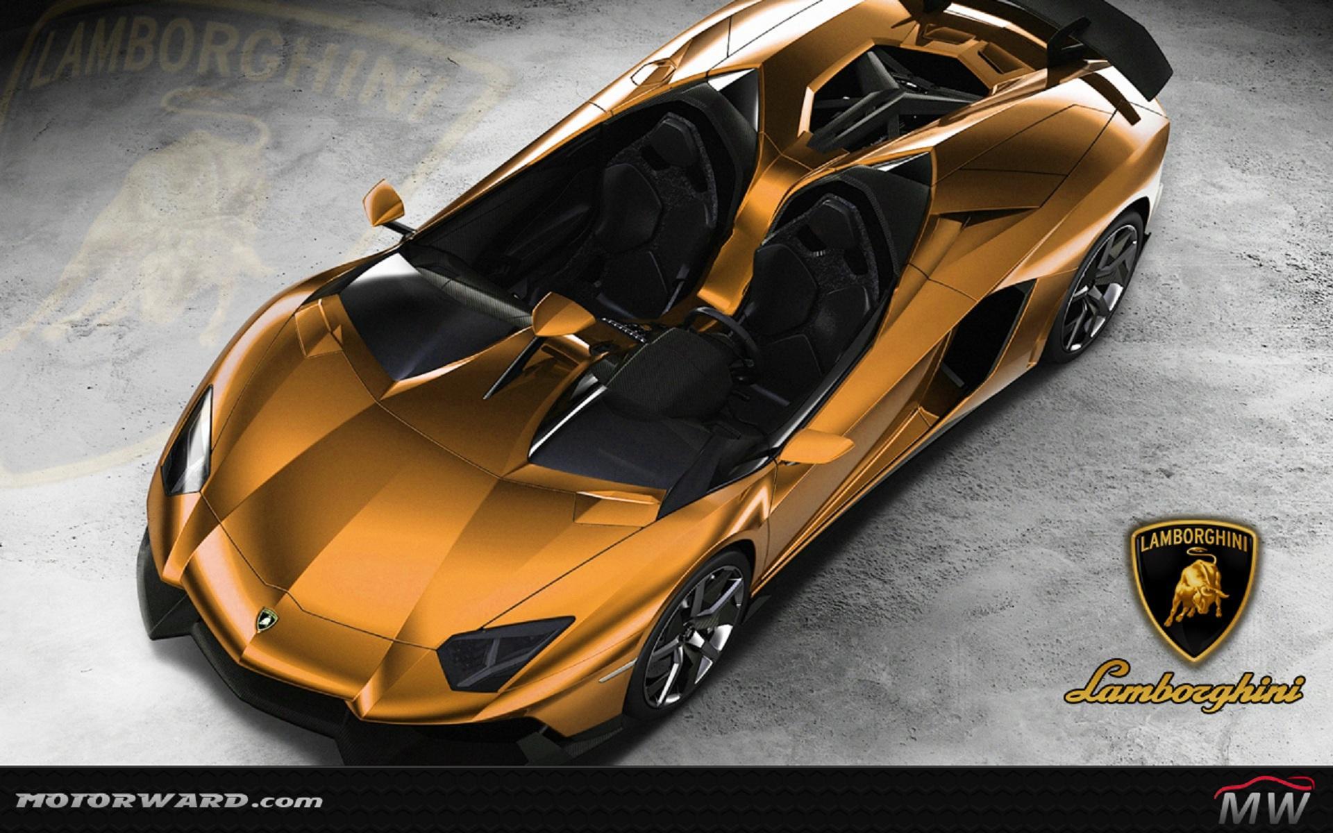 Download Lamborghini Aventador J Gold Free Desk HD Wallpaper