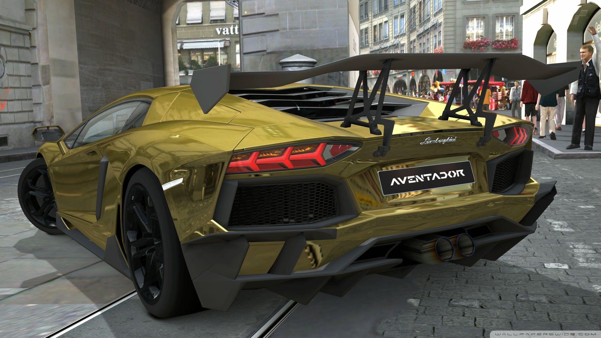 Lamborghini Aventador LP700 4 Gold Chrome, Gran Turismo 5 ❤ 4K HD