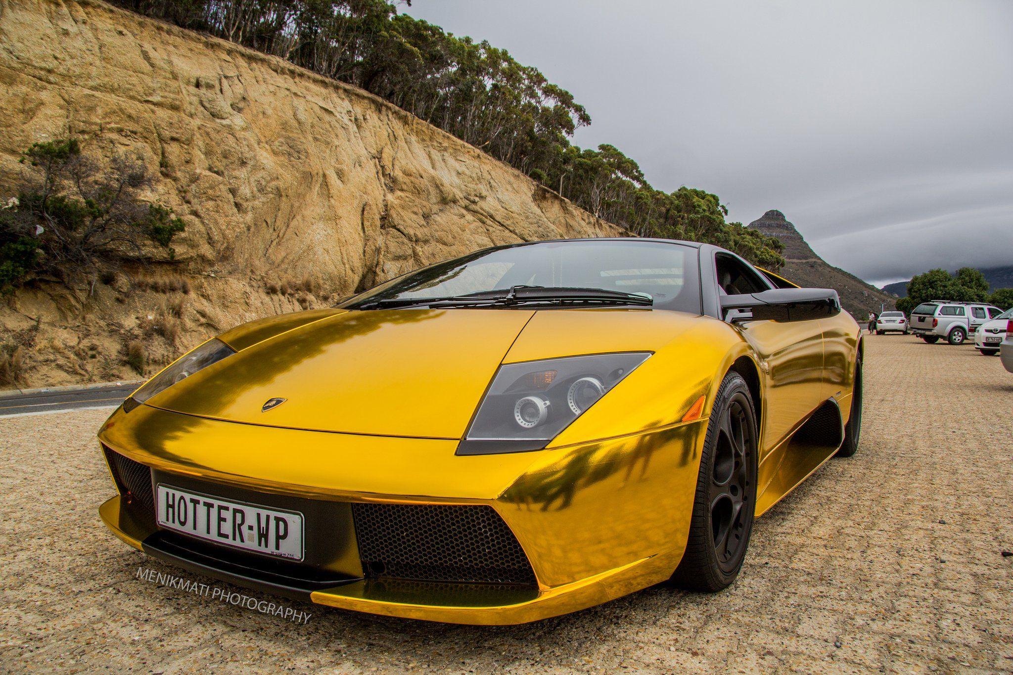 Lamborghini Murcielago gold chrome coupe Vinyl wrap cars supercars