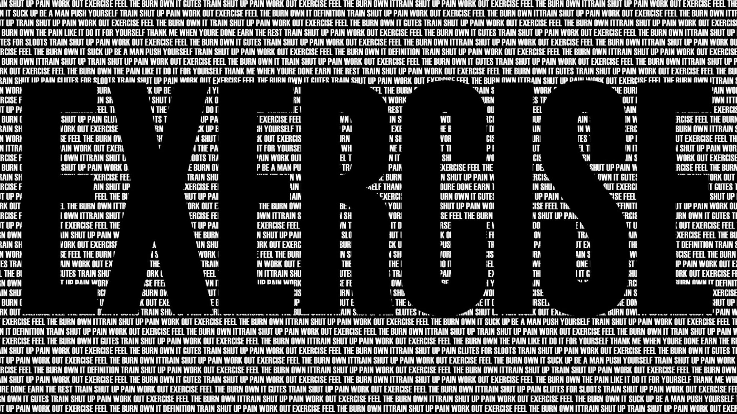 black and white typography exercises workout motivation