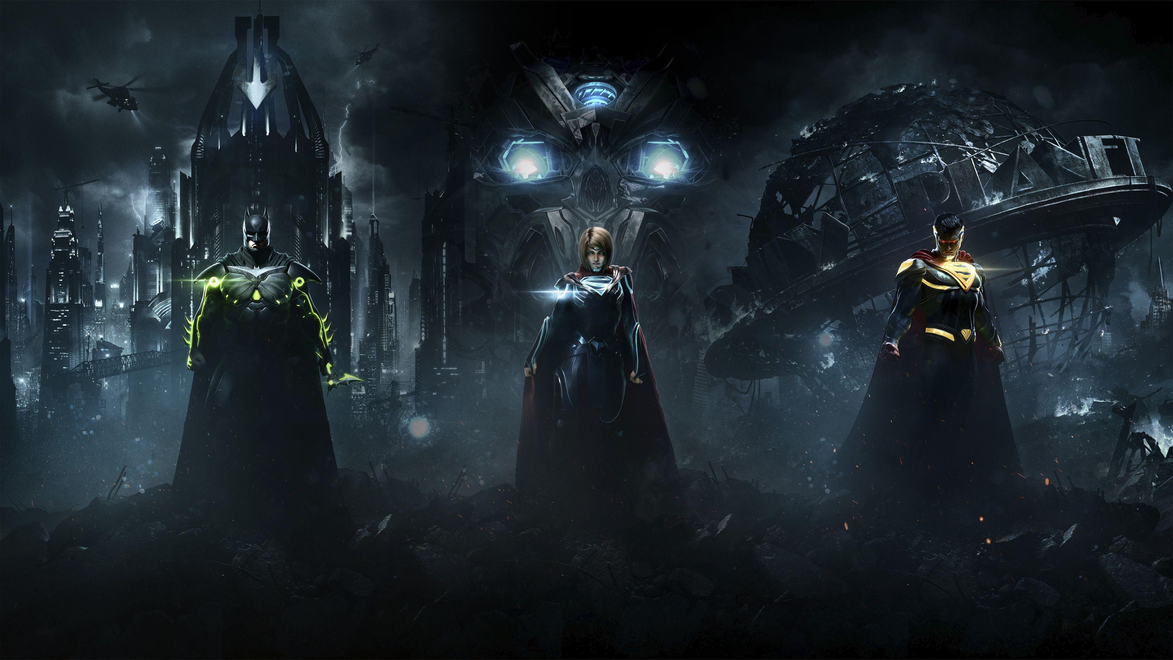 Injustice 2 Superman Supergirl Batman Combine 4k, HD Games, 4k