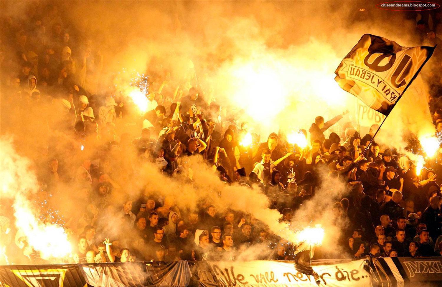 Partizan Fans In Serbian Derby With Red Star Belgrade C.a.T