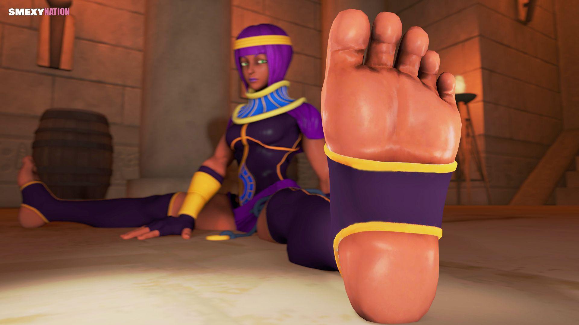 Street Fighter 5 Menat. Animated Foot Scene