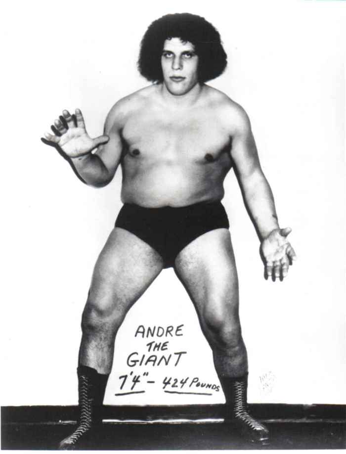 PROVING THAT SIZE DOES MATTER. WRESTLING LEGEND ANDRE THE GIANT