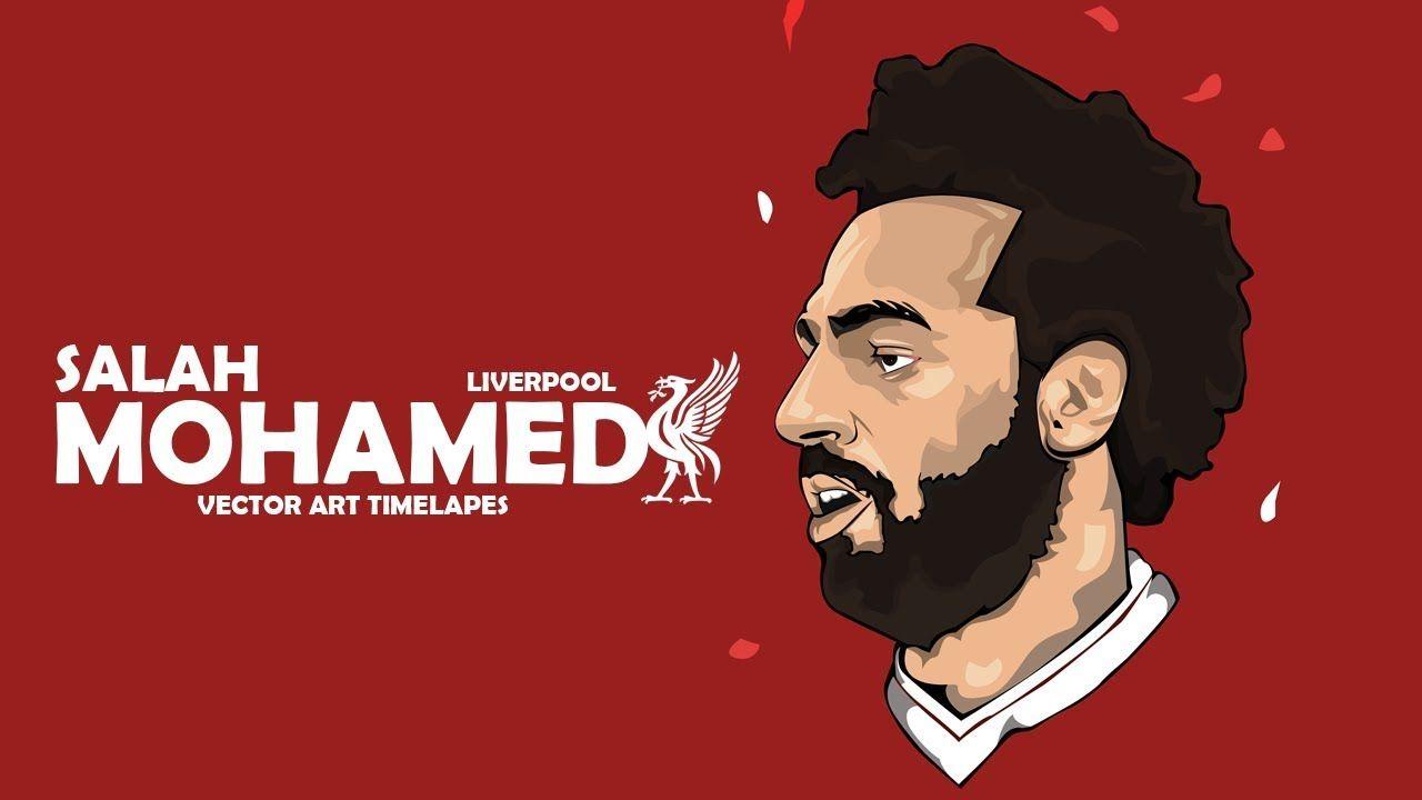 Photoshop Timelapse- Mohamed Salah Vector Art. Liverpool