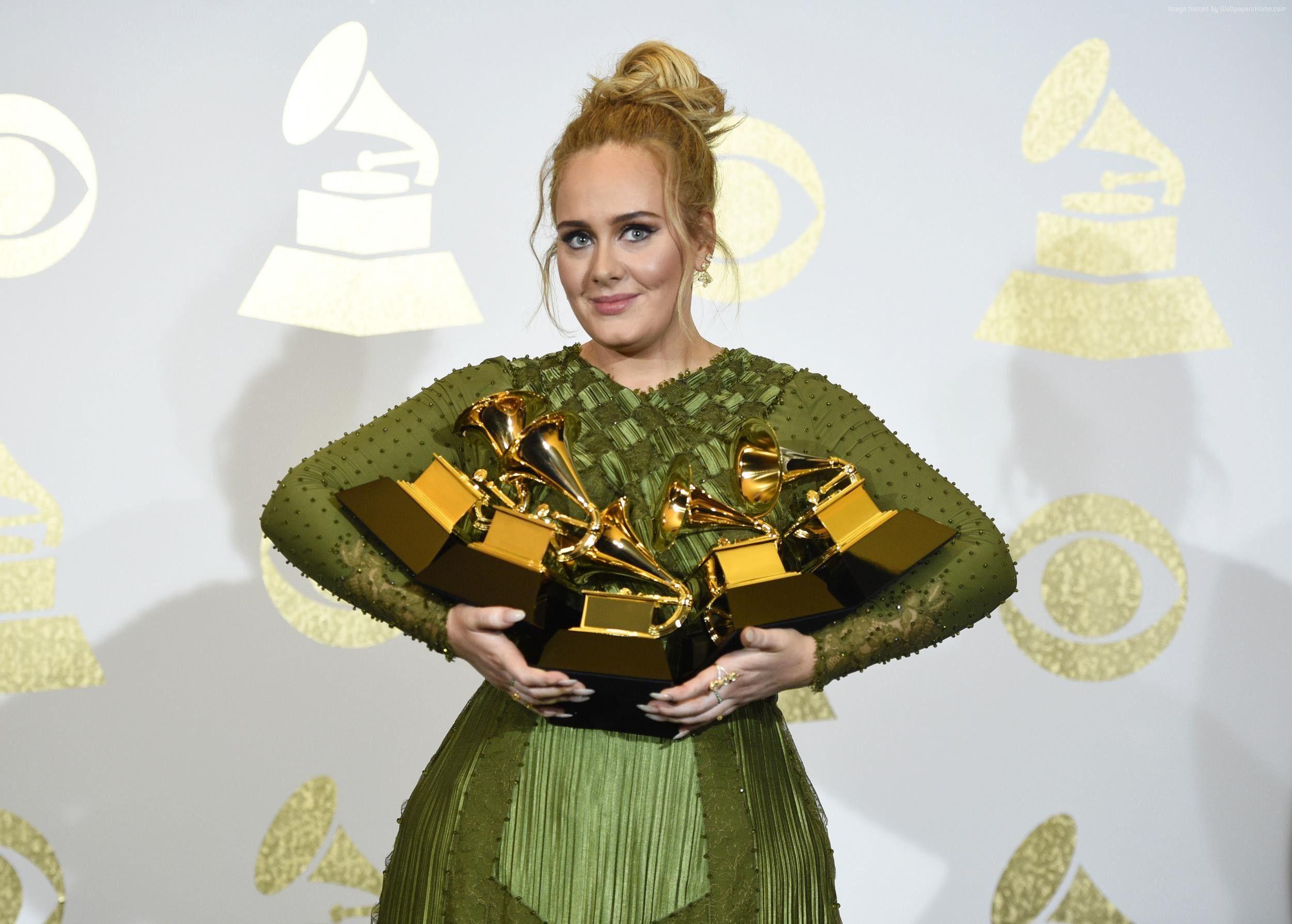 Wallpaper Adele, Grammy Grammy Awards, winner, dress