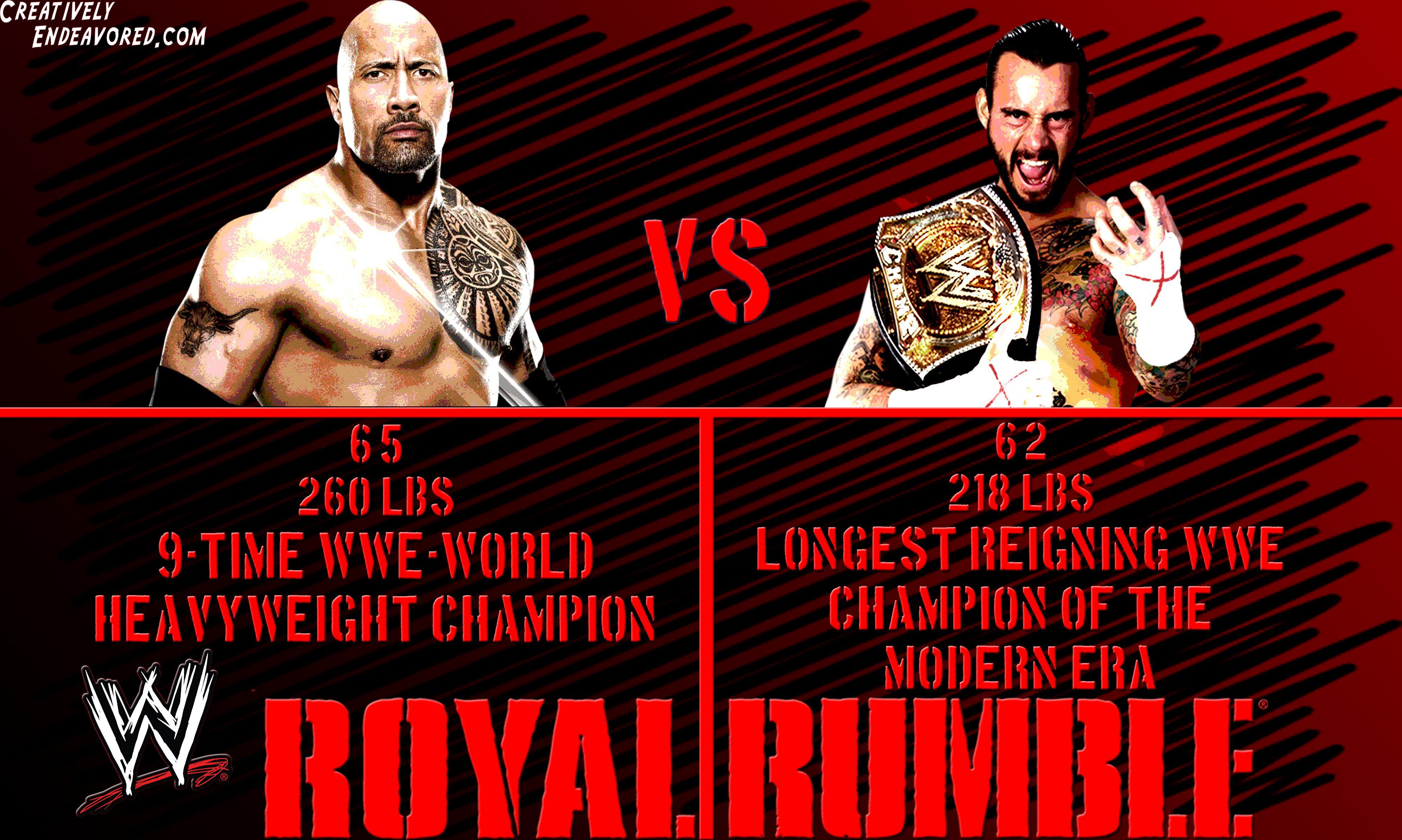 Wallpaper Wednesday: CM Punk vs The Rock WWE Royal Rumble 2013