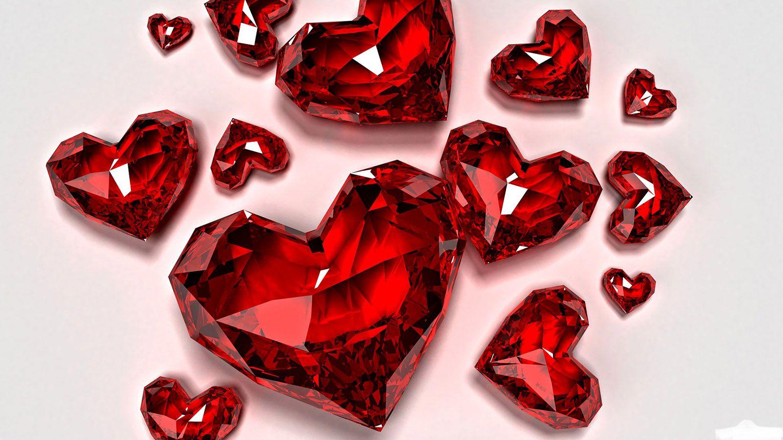 Diamond Love Hearts Wallpaper