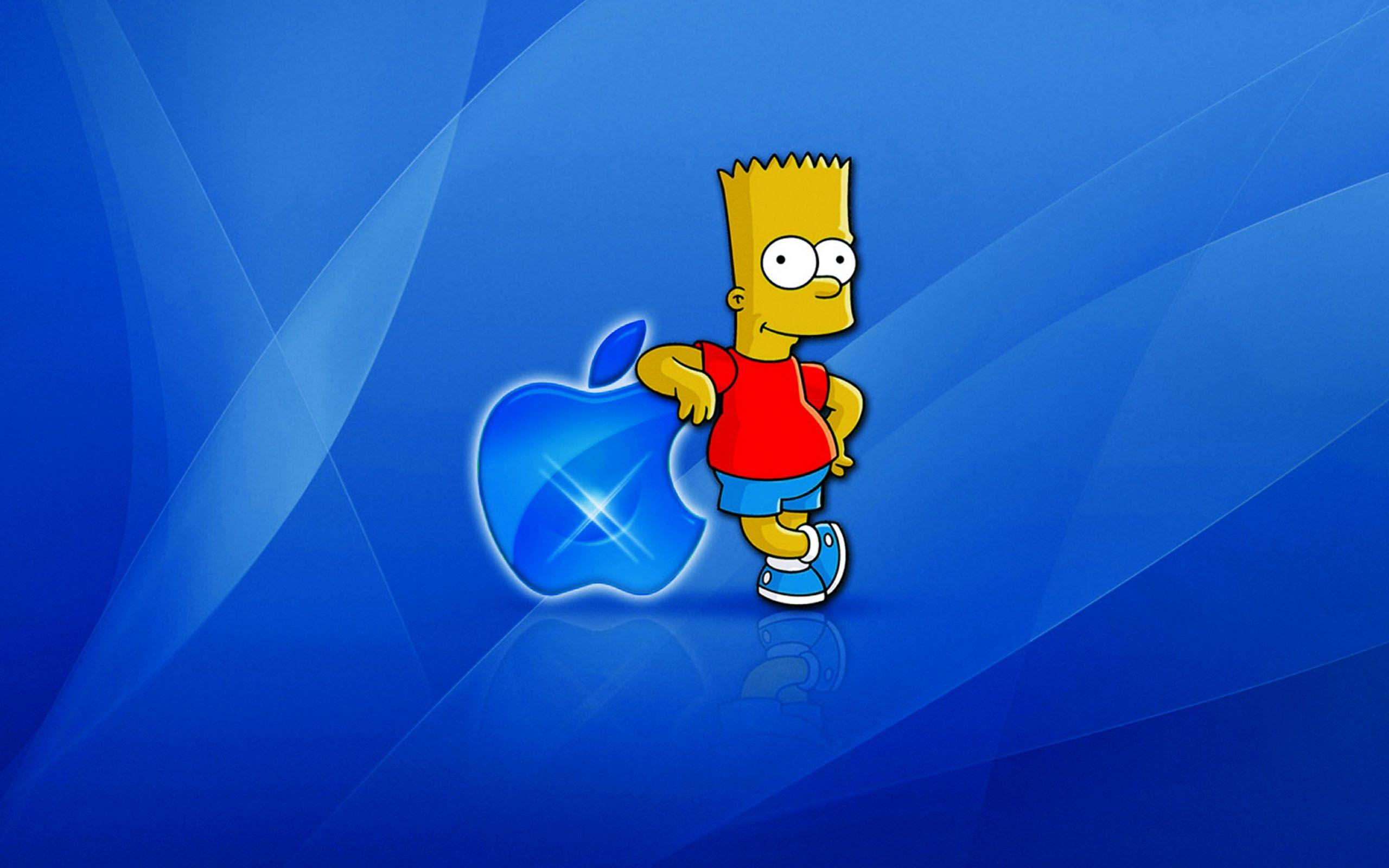 Wallpaper Bart Simpson Foloseste Apple. Mac Apple Wallpaper