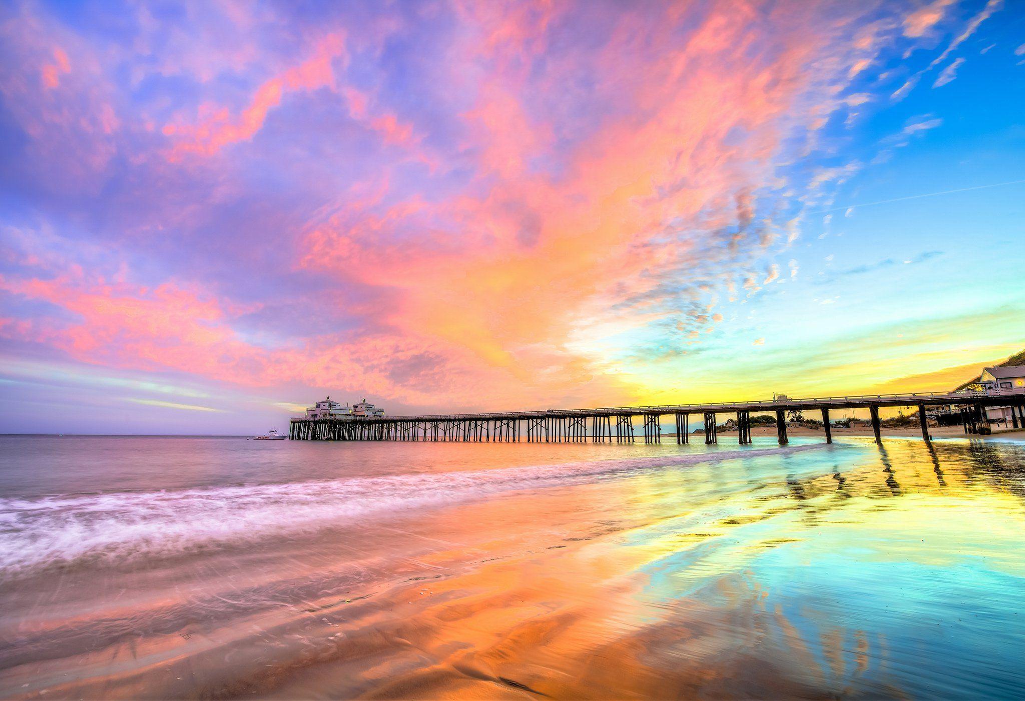Pier Beach California, HD Nature, 4k Wallpaper, Image, Background