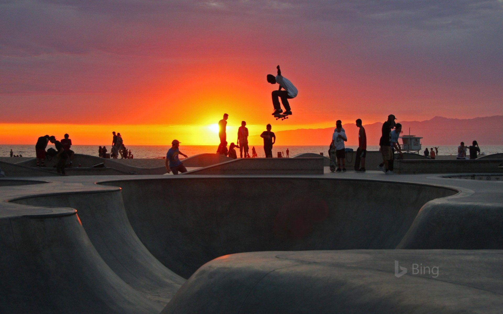 Skateboarding At Venice Beach, California © Mgs Moment Getty
