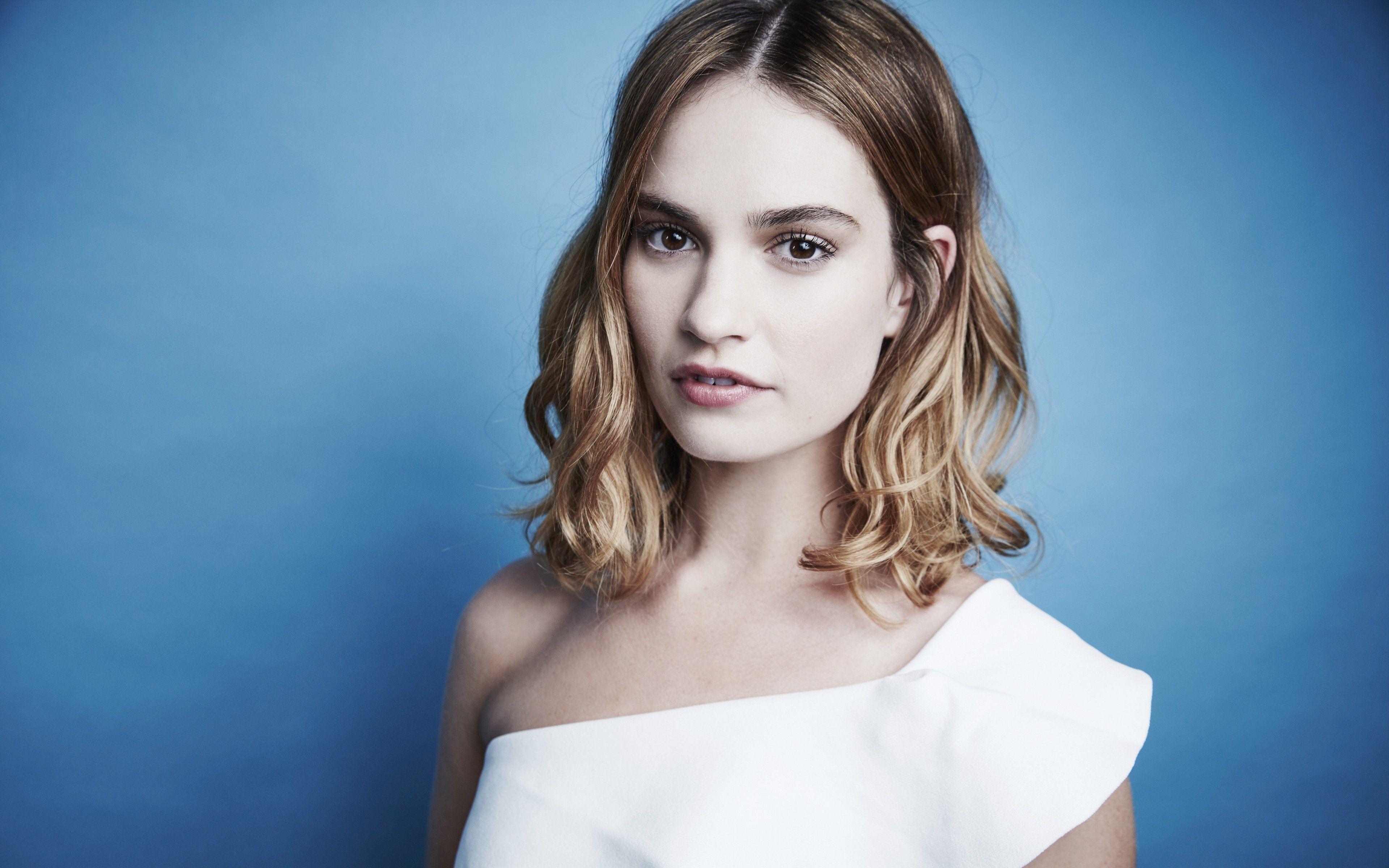 Lily James 4K Wallpaper For Desktop Download in 3840x2160 Size