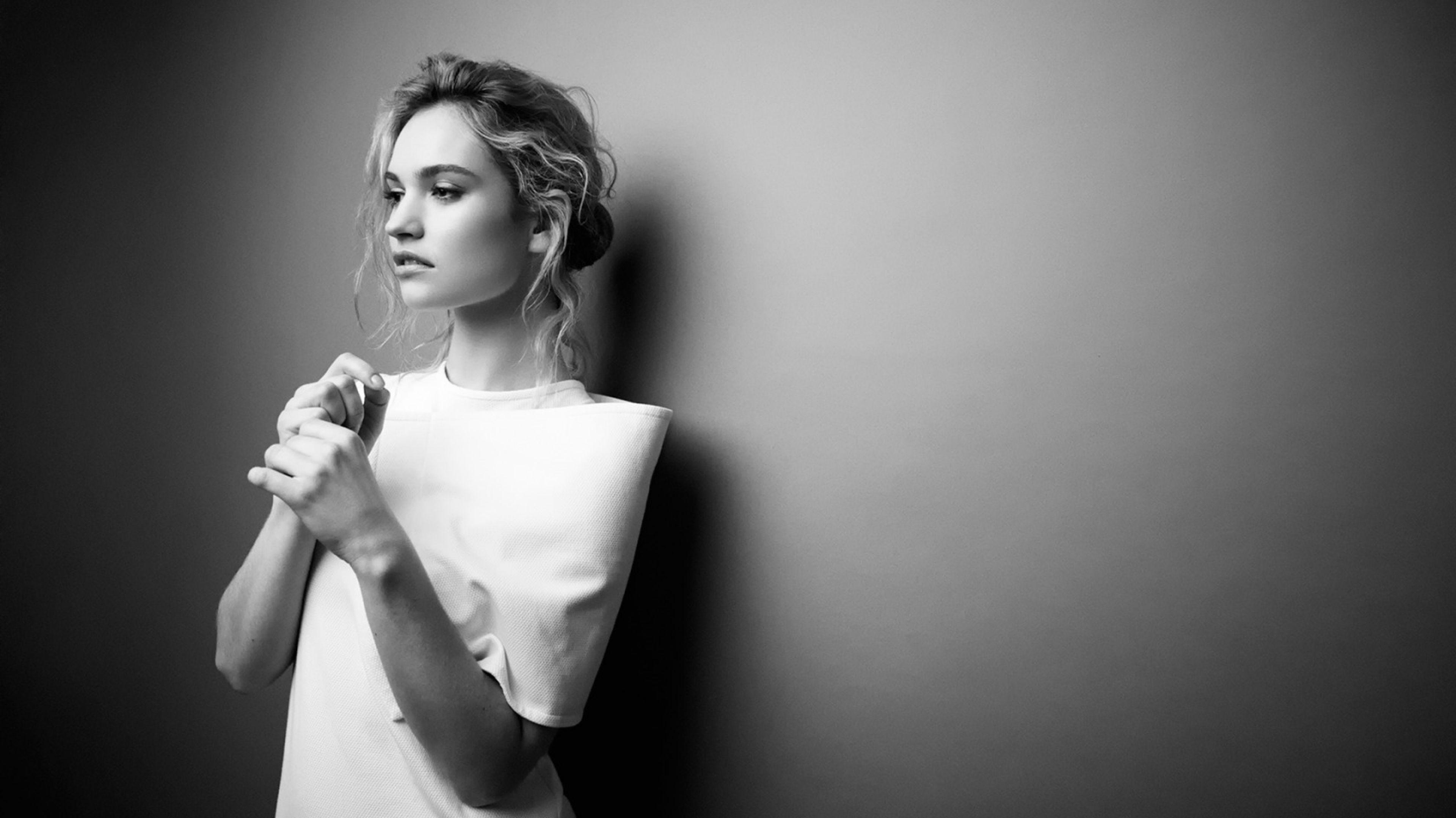 Lily James Celebrity Photohoot Glamour 4k Wallpaper