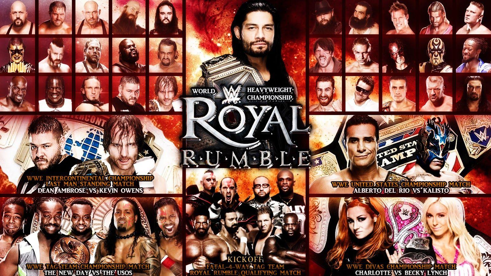 WWE Royal Rumble 2016. WWE Match Cards Wallpaper