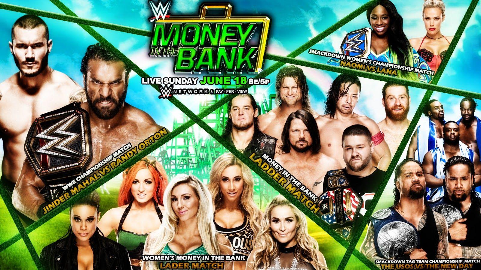 WWE Money in the Bank 2017. WWE Match Cards Wallpaper