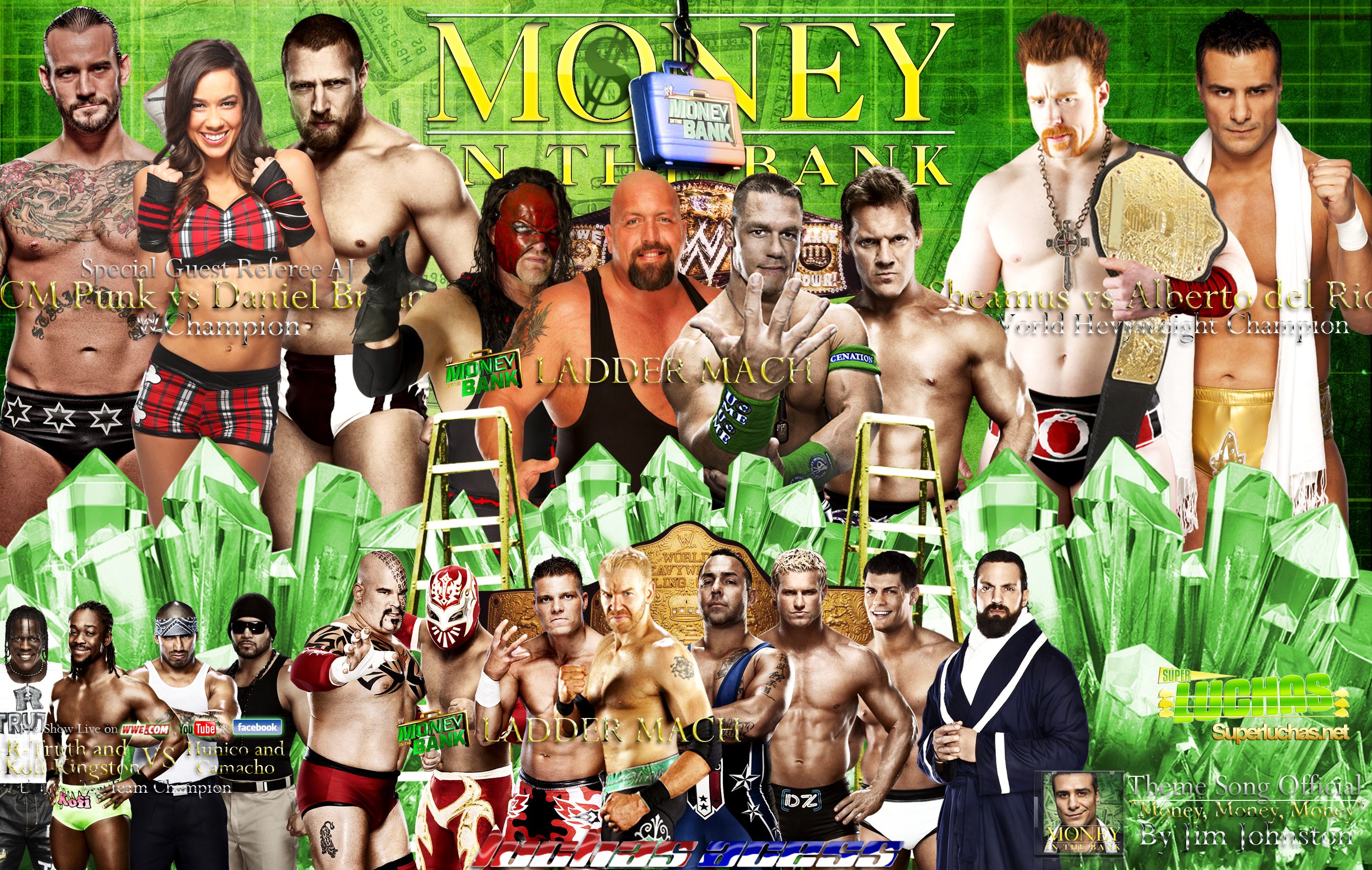 wee money in the bank. Wallpaper: Cartel del PPV WWE Money in
